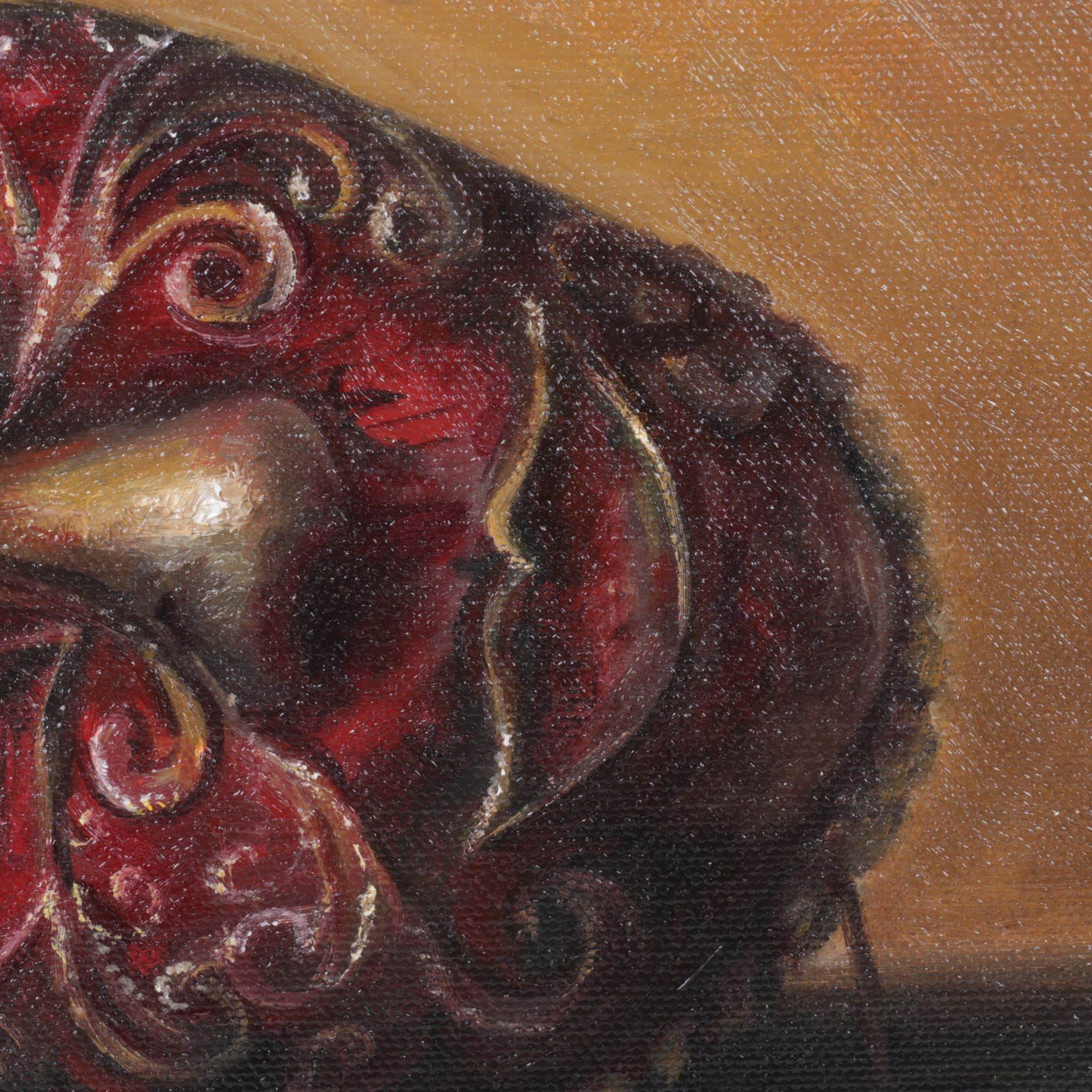 Bruno Surdo Oil Painting of Baroque-Style Masquerade Mask, 2015