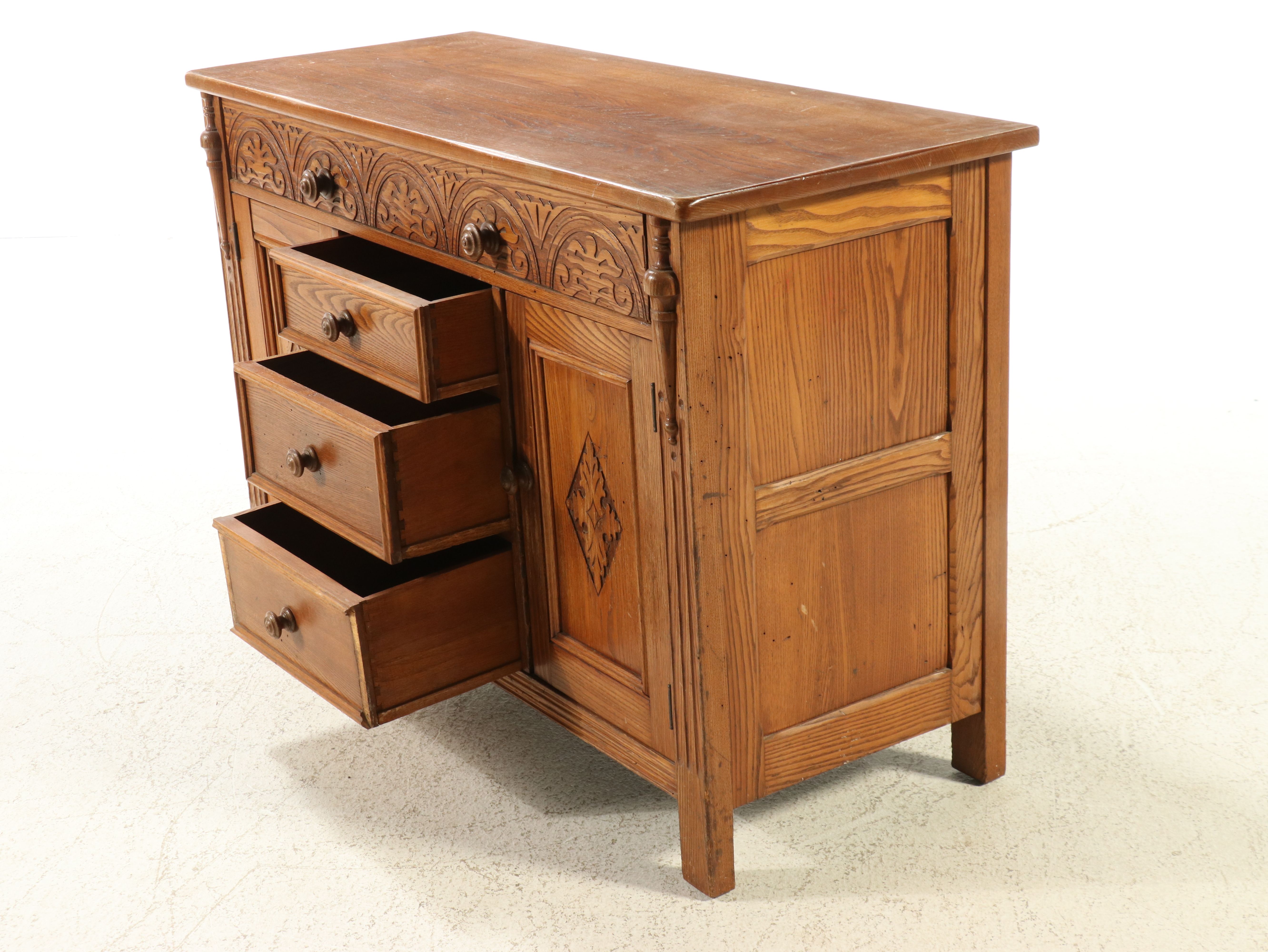 Jacobean Style Carved Oak Sideboard, 20th Century