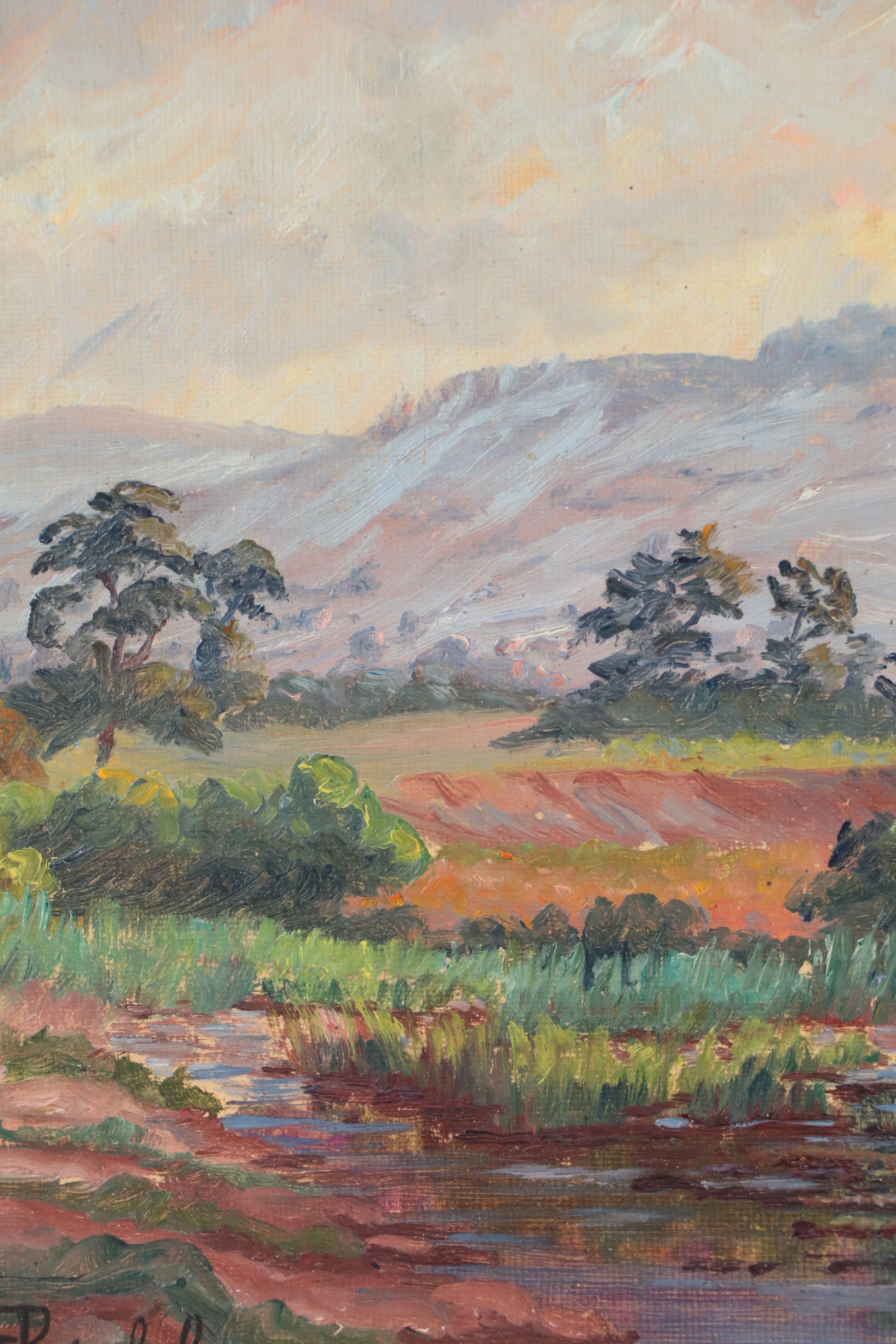 Jeanne Reimbolte Landscape Oil Painting of Stream, Late 19th to Early 20th C.