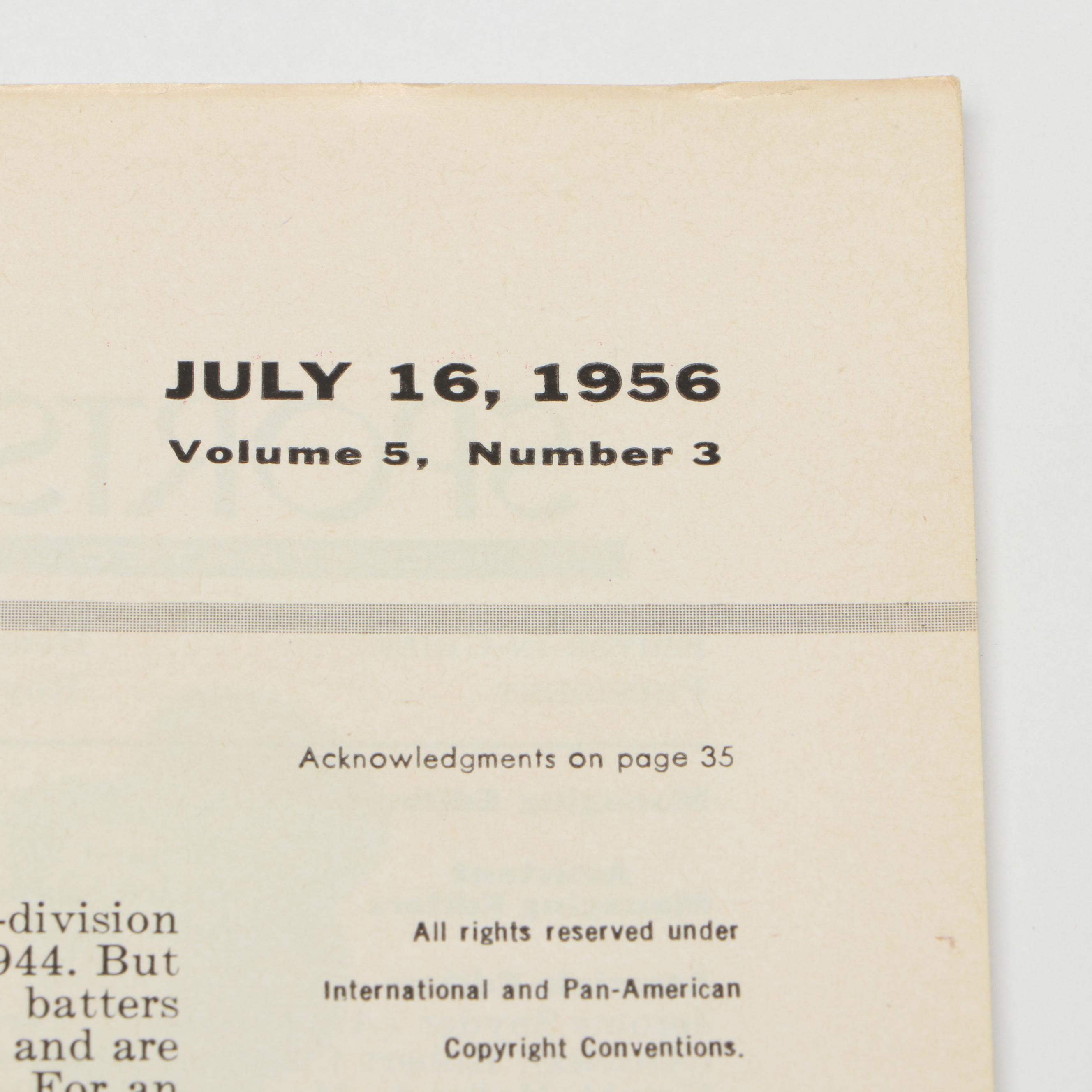 "Sports Illustrated" 1956 Magazine And Other Contemporary Cincinnati Reds Prints