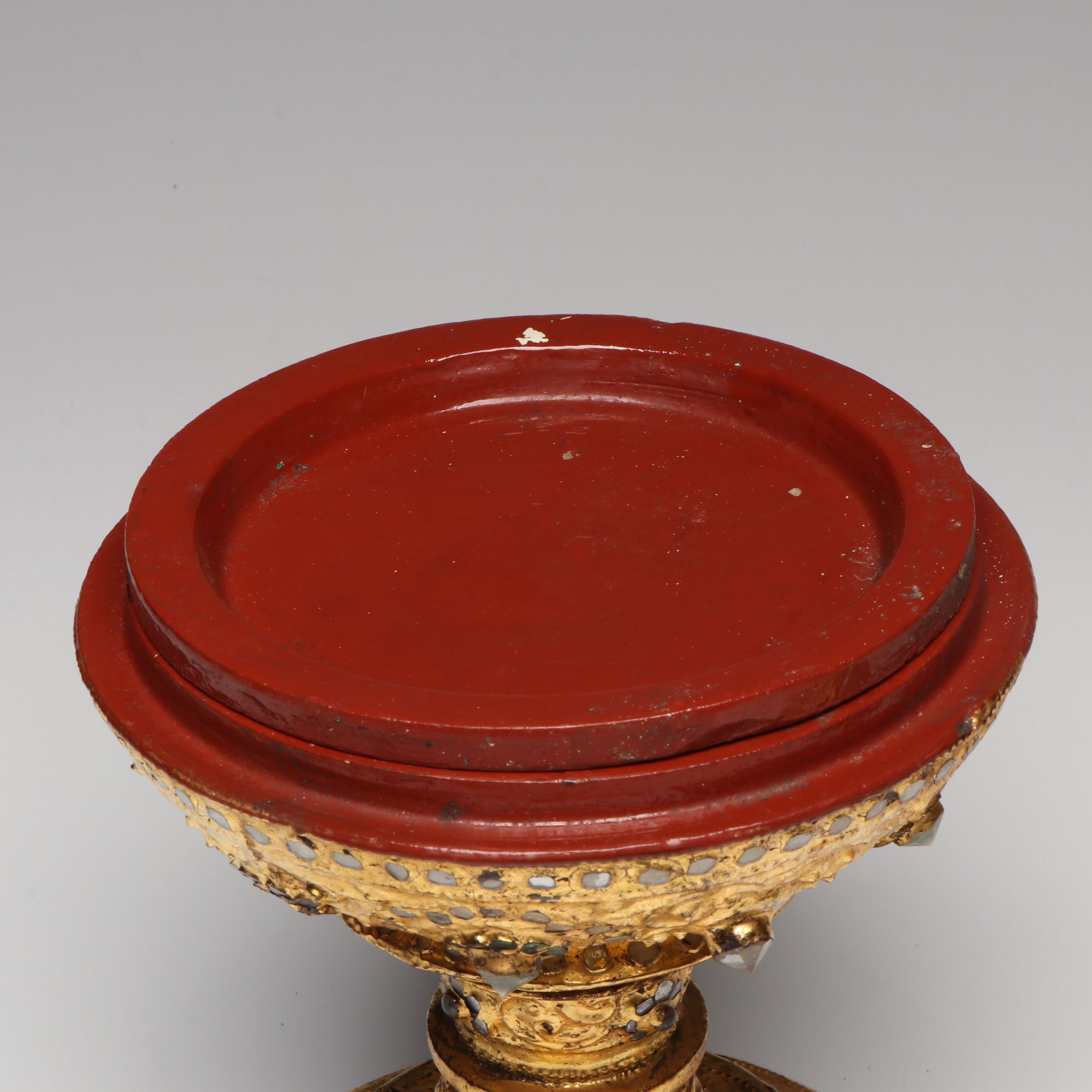 Burmese Gilt and Embellished Hsun Hok Offering Vessel