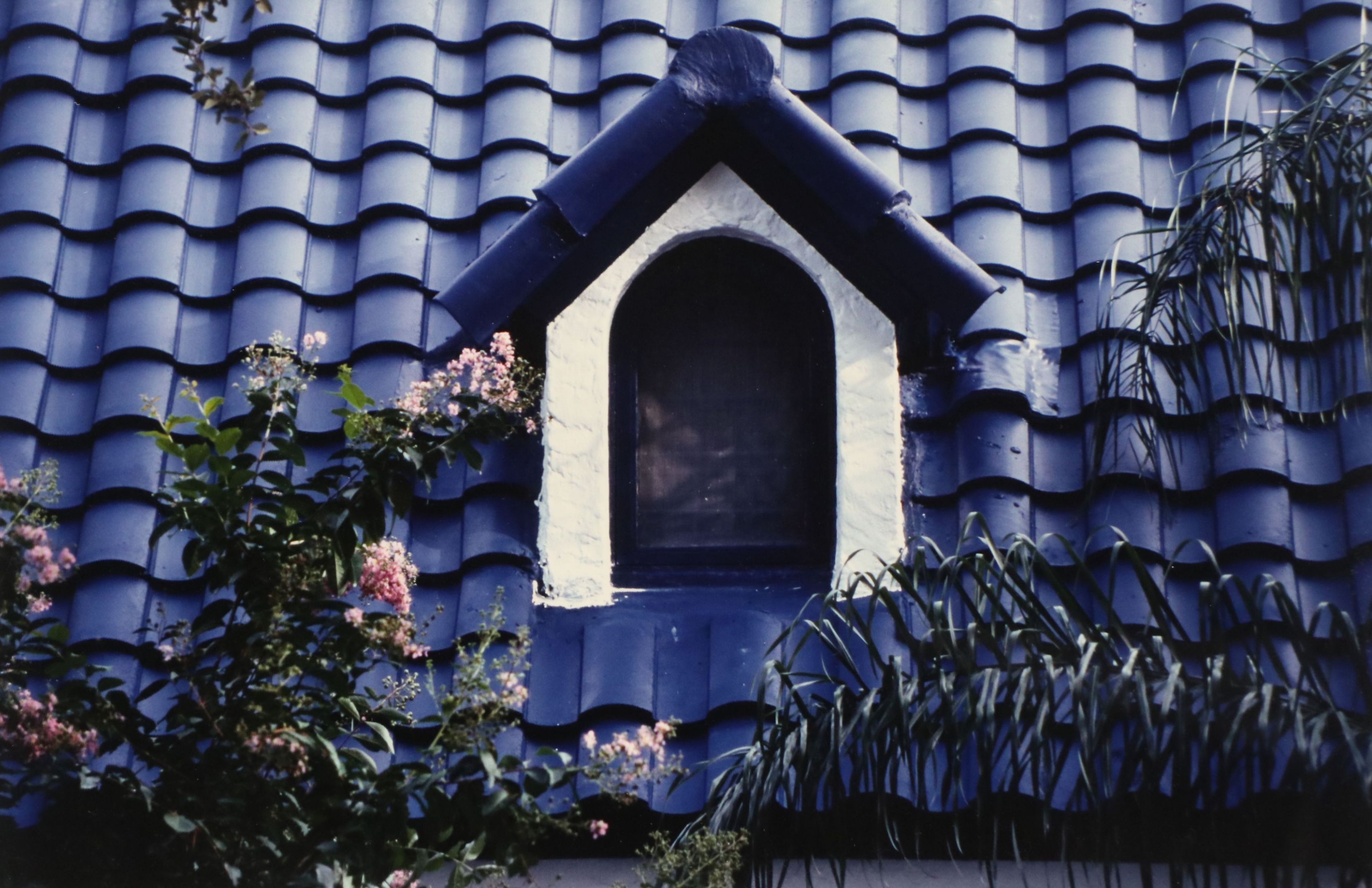 Lydia Packer Chromogenic Photograph of Blue Dormer Window, Late 20th Century