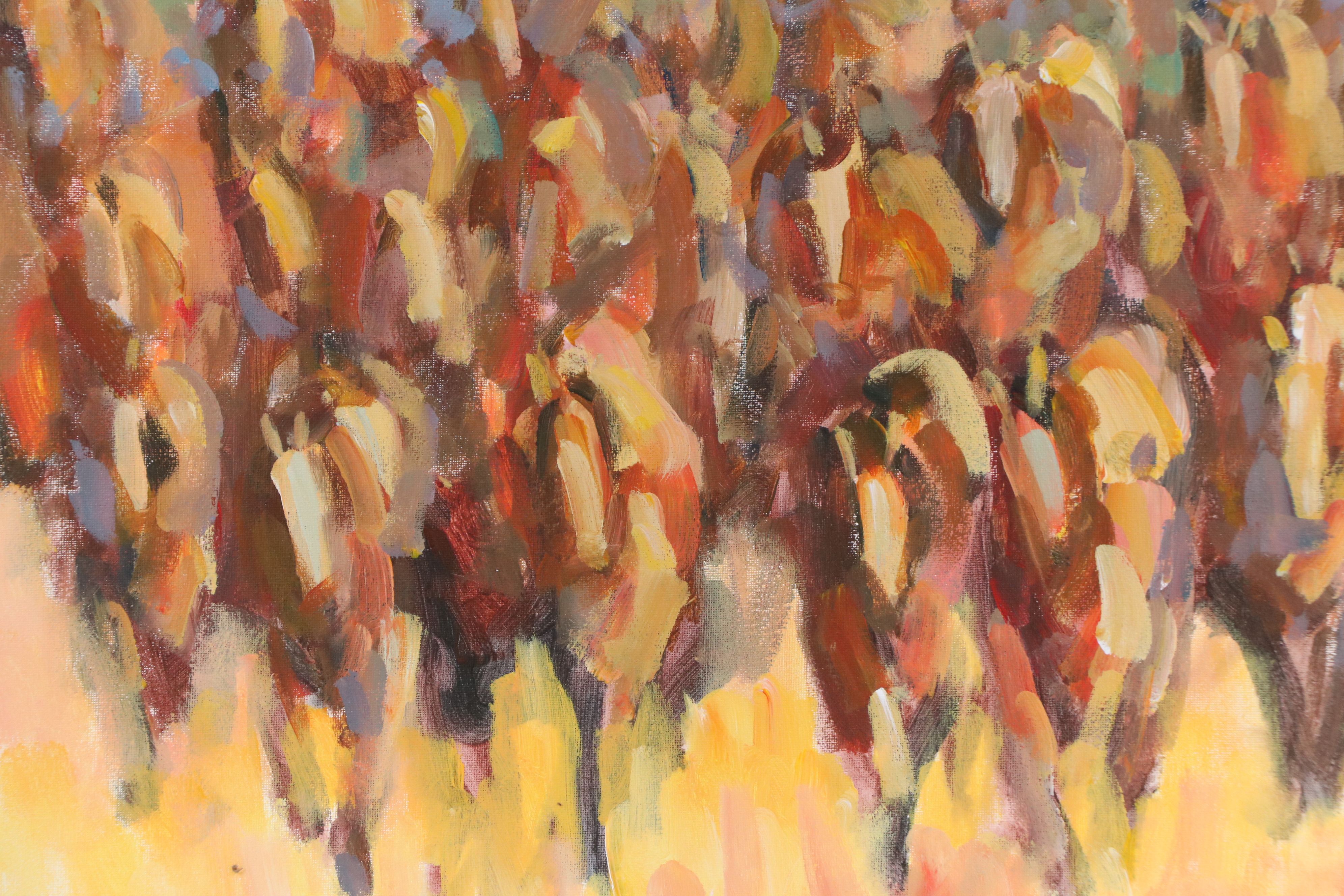 Elle Raines Acrylic Painting "Herd of Horses #7," 21st Century