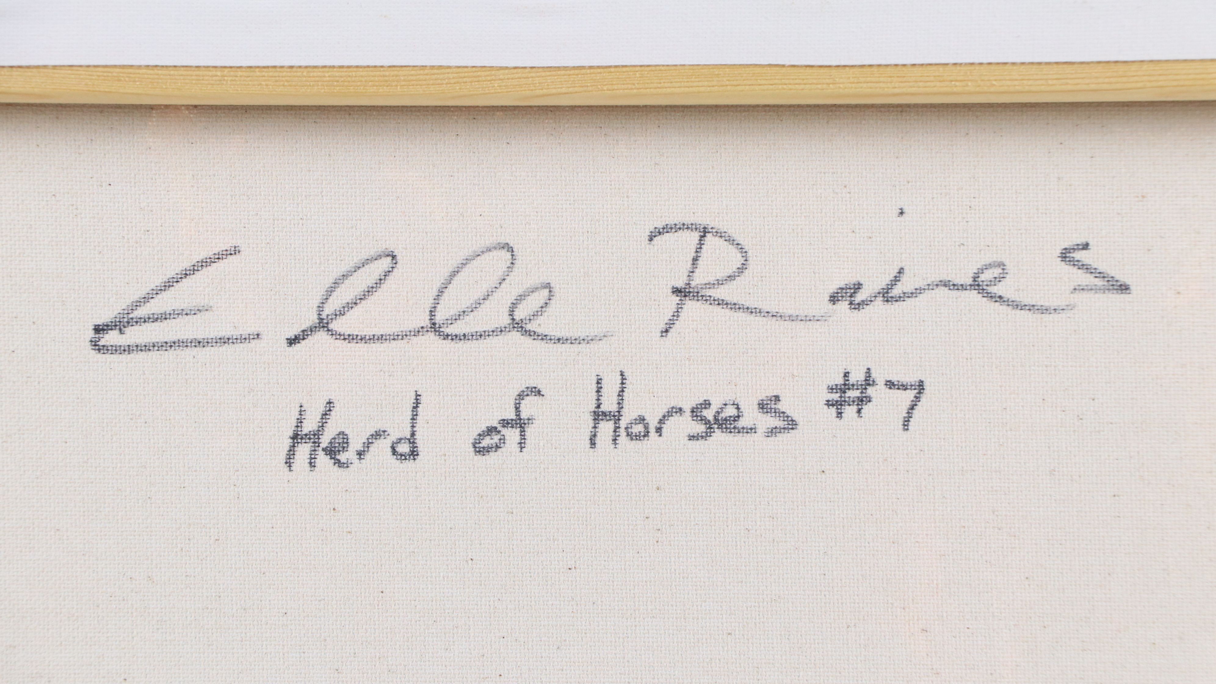 Elle Raines Acrylic Painting "Herd of Horses #7," 21st Century