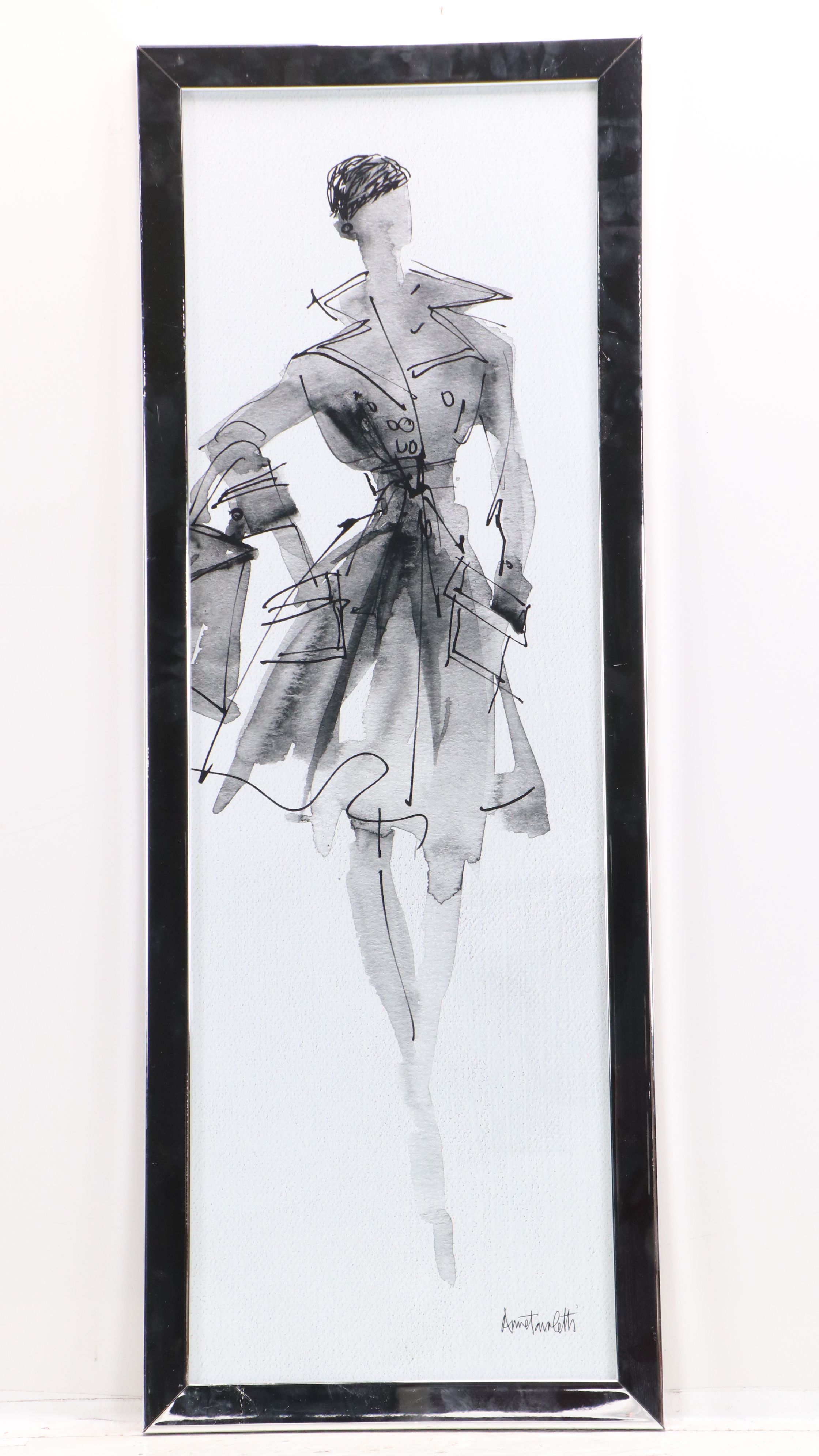 Offset Lithographs of Fashion Sketches After Anne Tavoletti, 21st Century