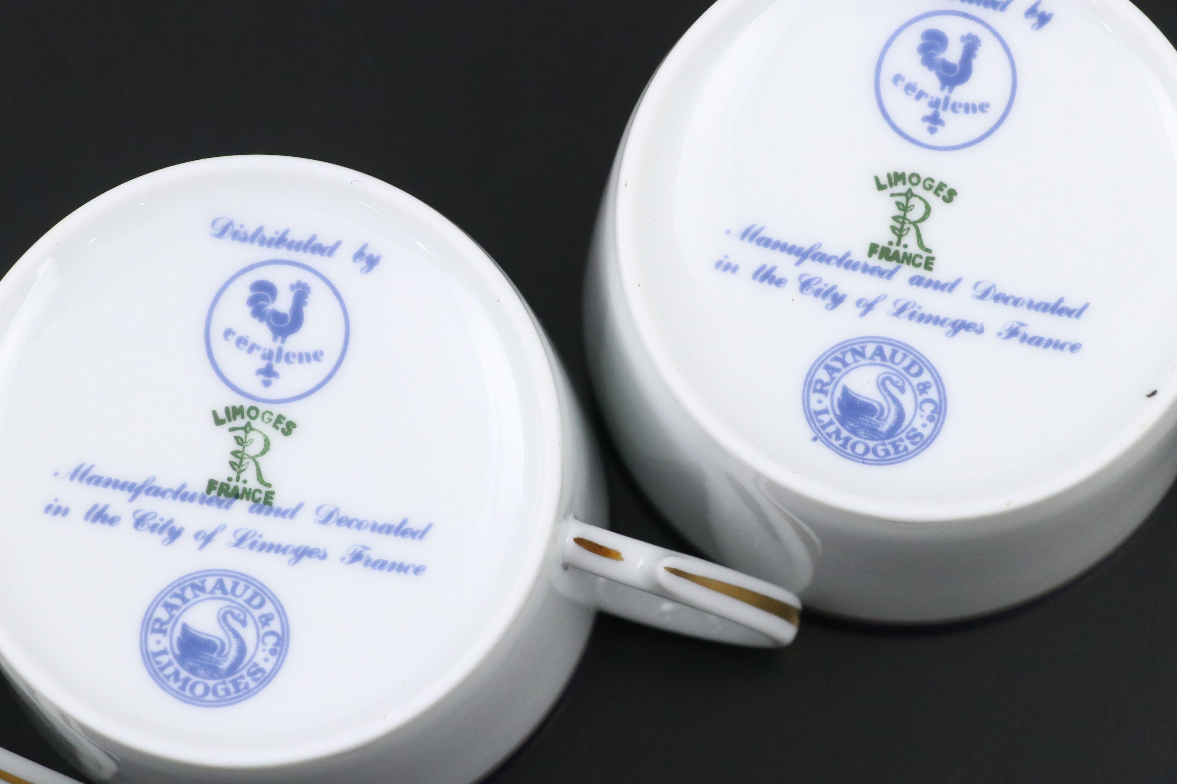 Raynaud & Co. "Diplomat Blue" Porcelain Teaware