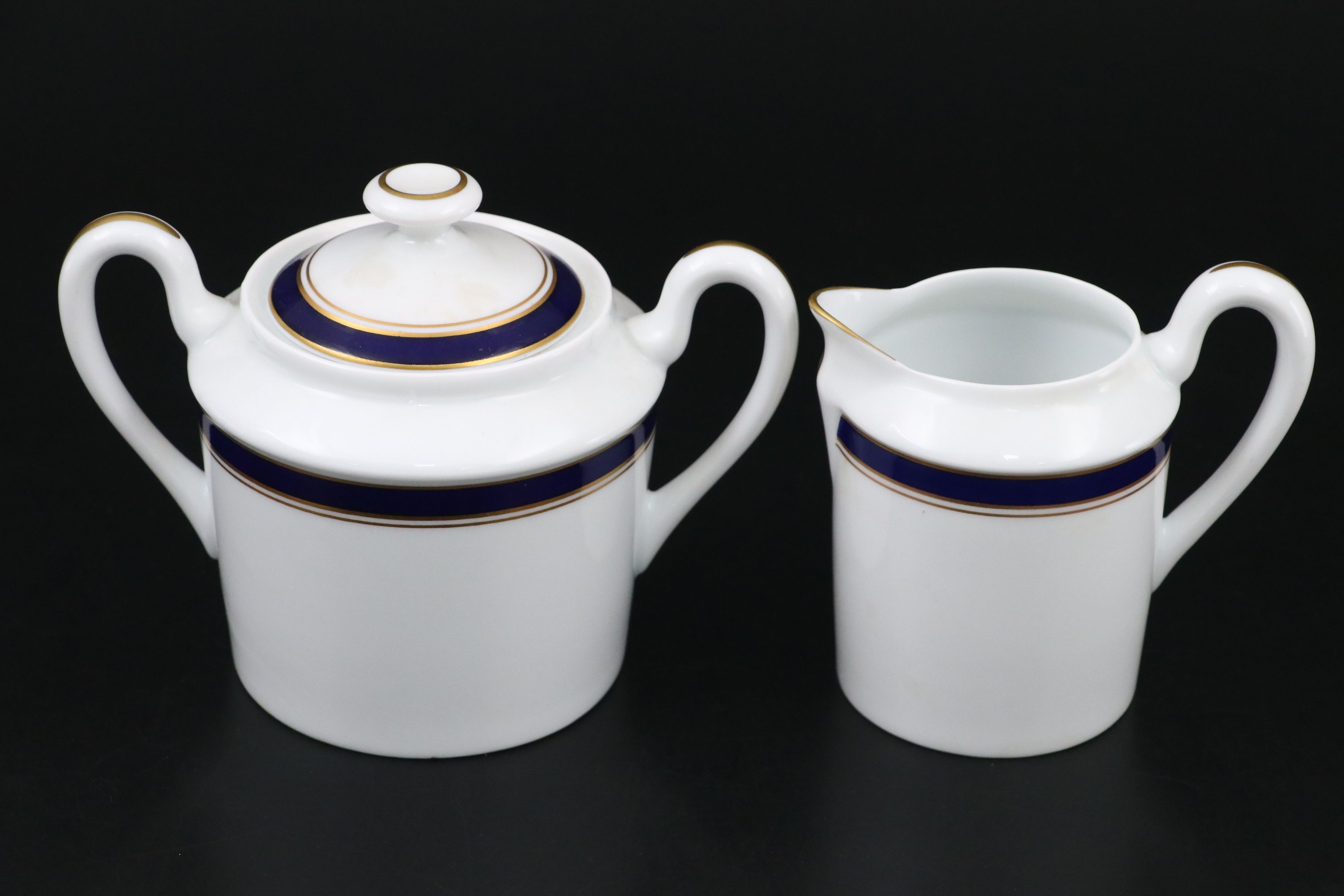 Raynaud & Co. "Diplomat Blue" Porcelain Teaware