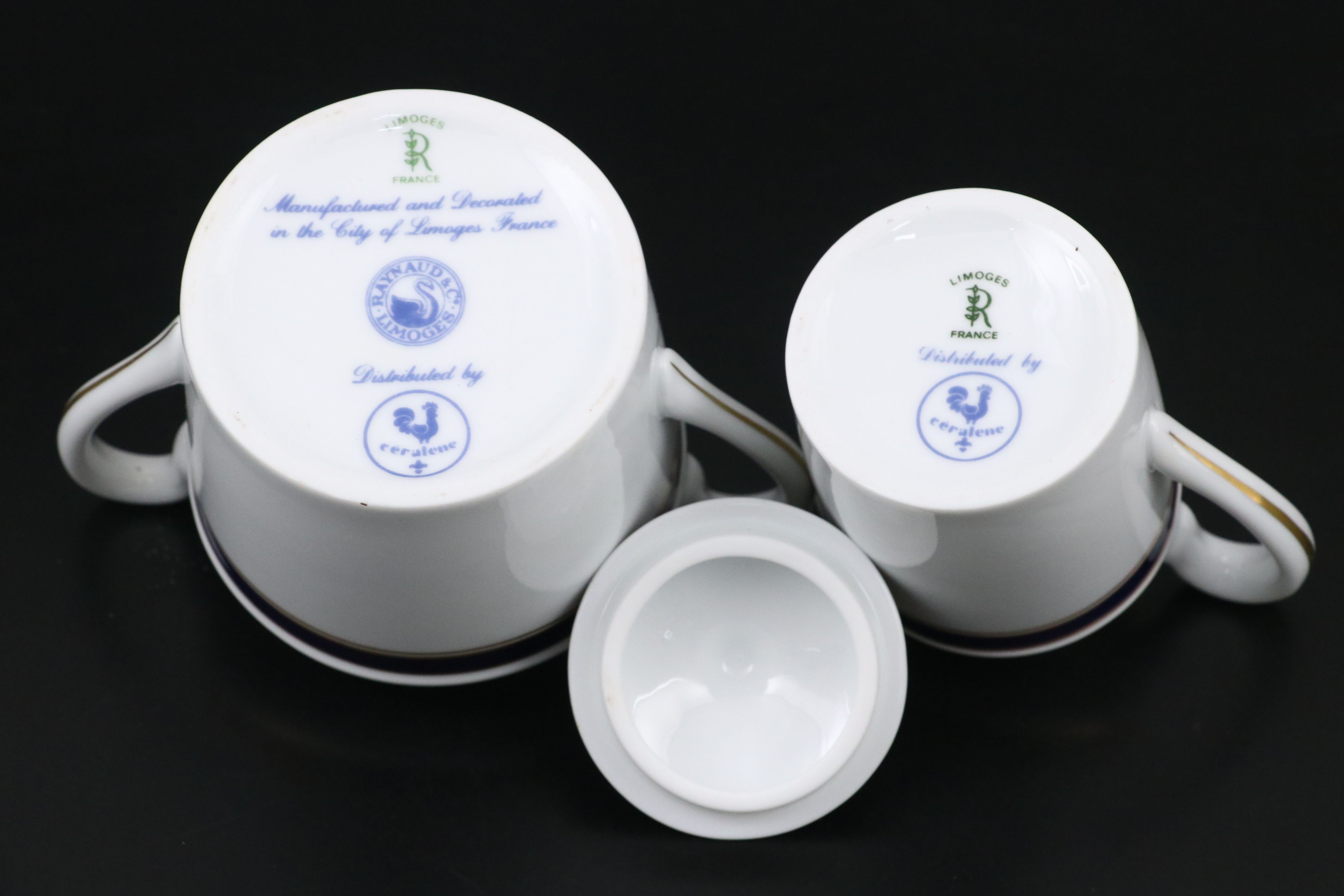 Raynaud & Co. "Diplomat Blue" Porcelain Teaware