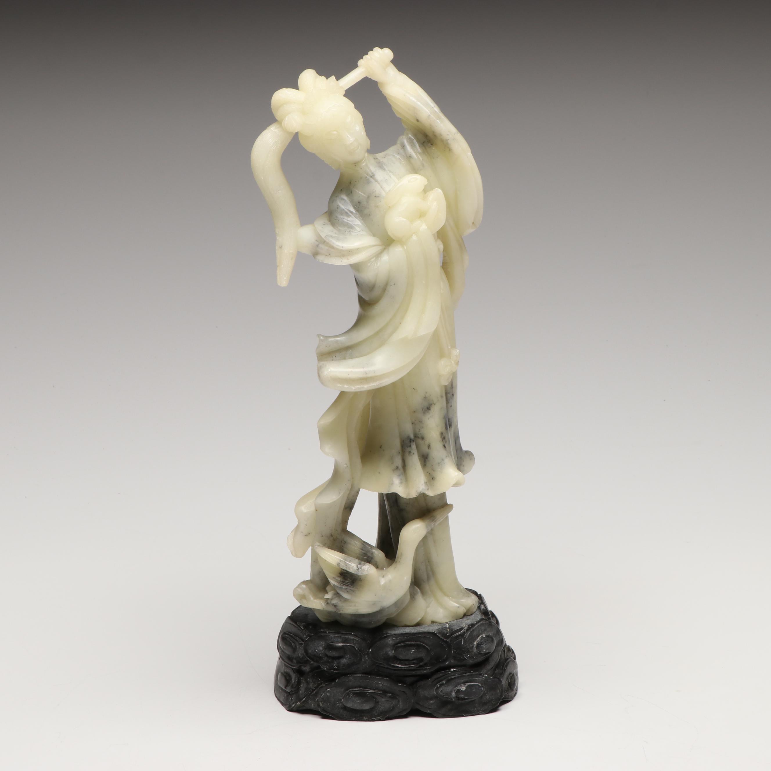 Chinese Chang'e Carved Soapstone Sculpture