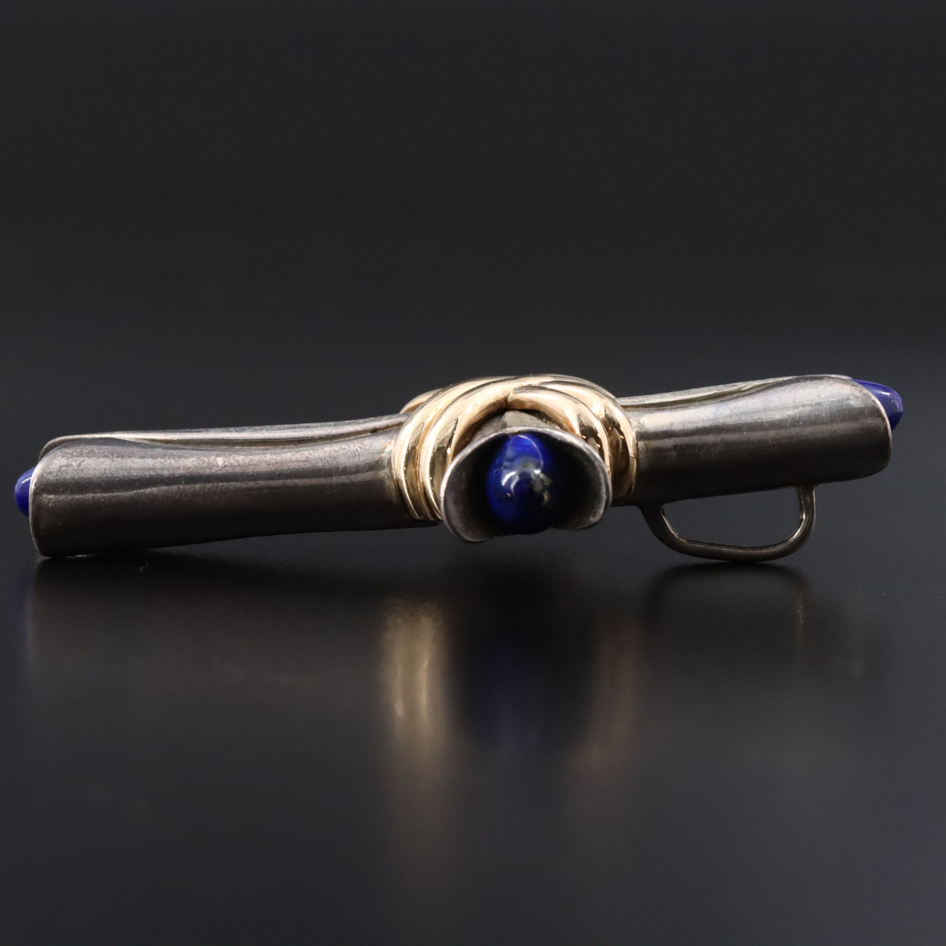 Sterling Lapis Lazuli Cross Pendant with 14K Accent