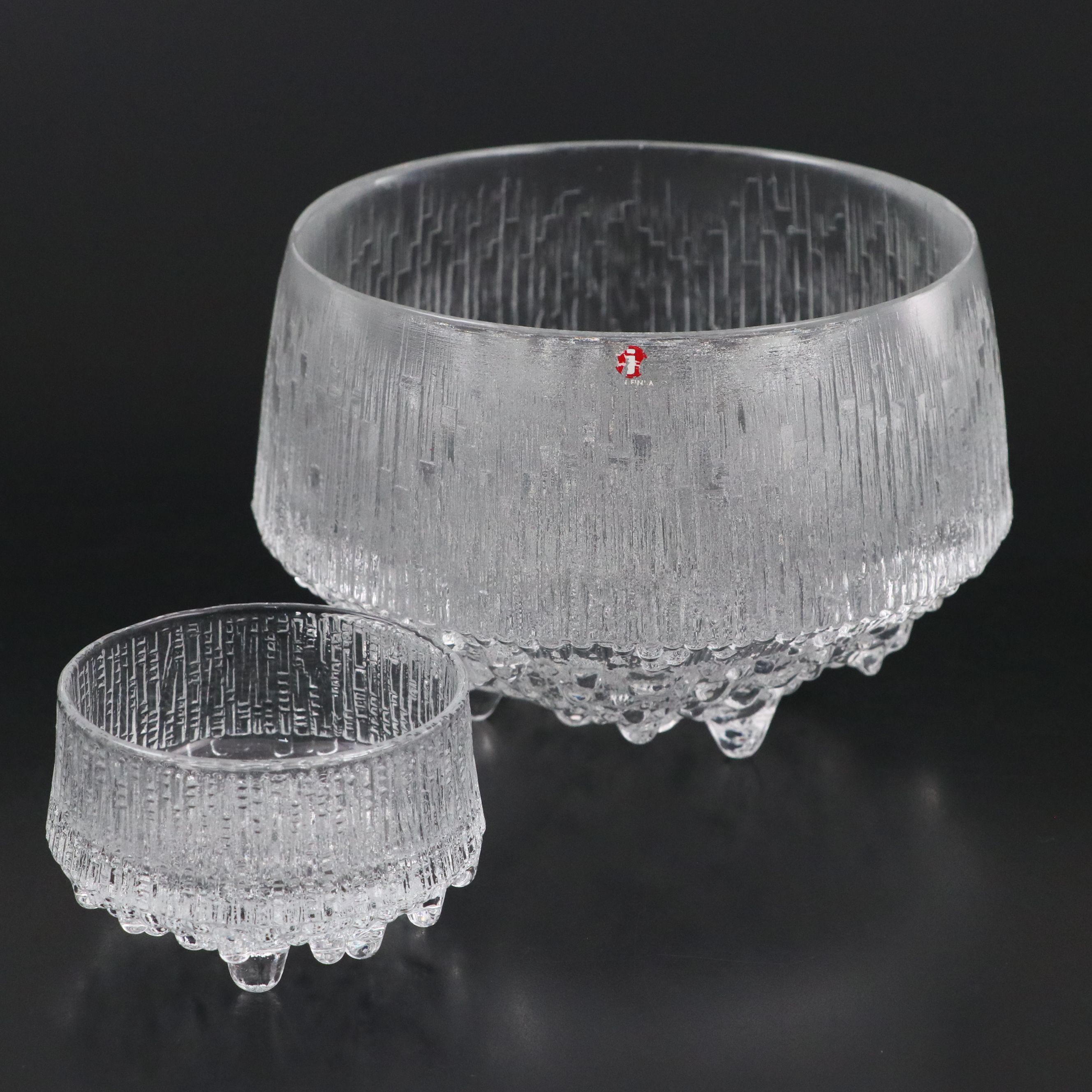 Iittala "Ultima Thule" Finnish Glass Footed Bowls