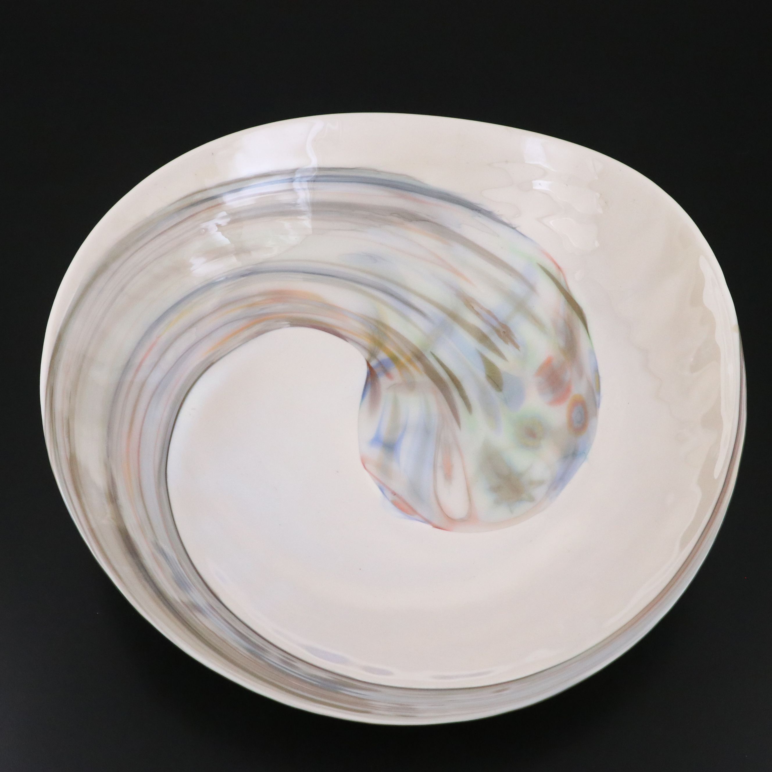 Yalos Murano "Fossile" Art Glass Piega Plate