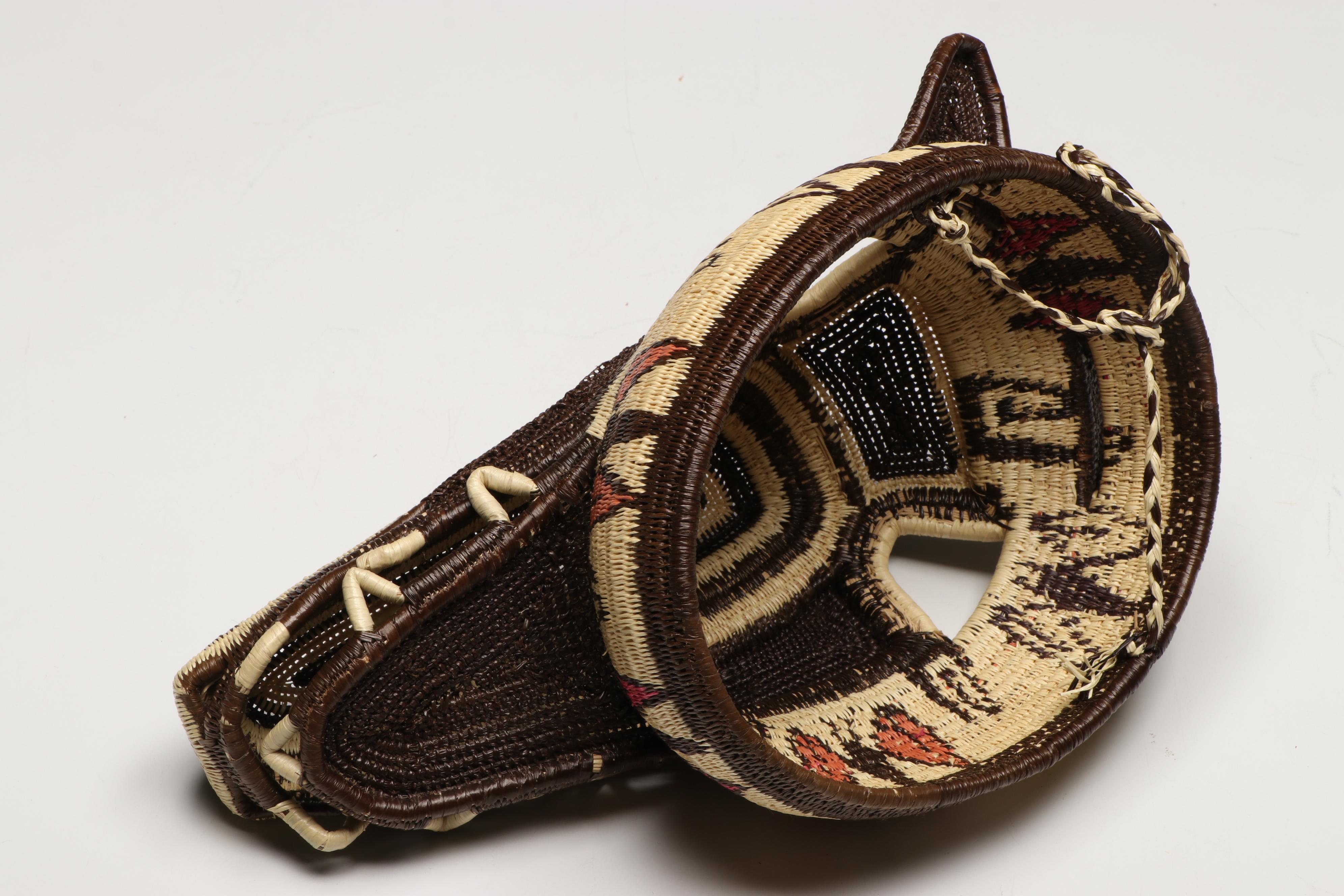 Panamanian Emberá-Wounaan Woven Chunga Fiber Basketry Masks