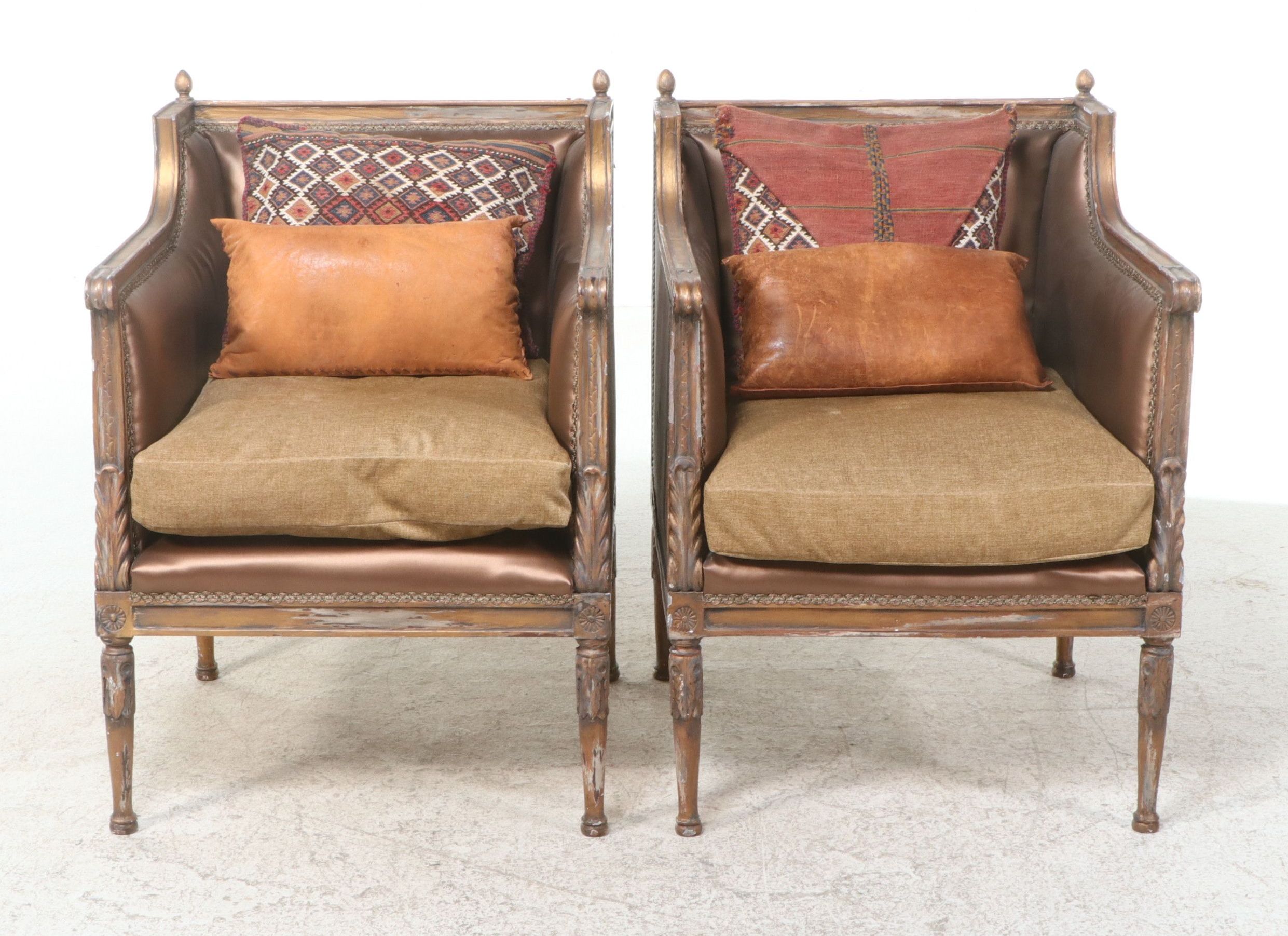 Pair of Reproduction Louis XVI Style Bergères