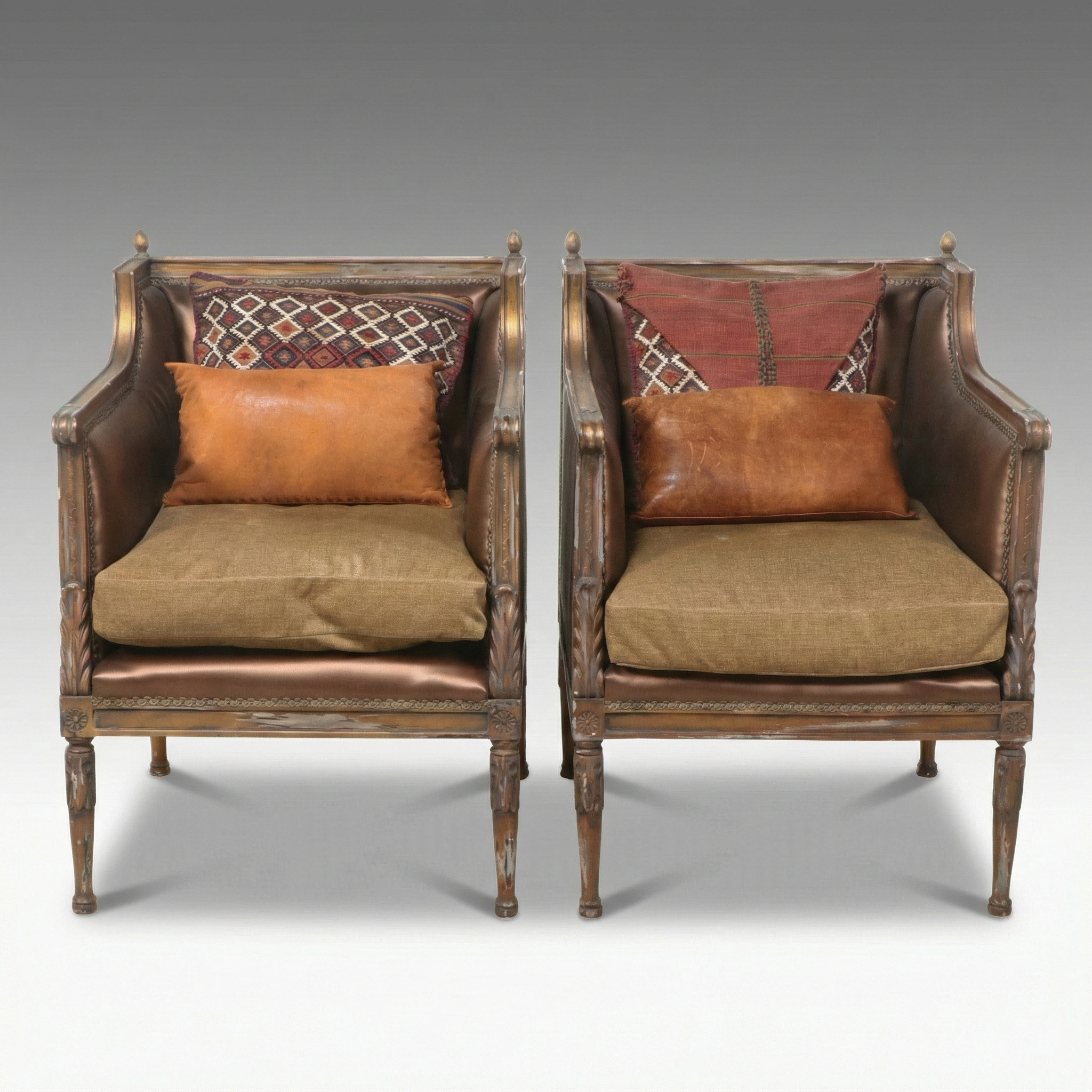 Pair of Reproduction Louis XVI Style Bergères