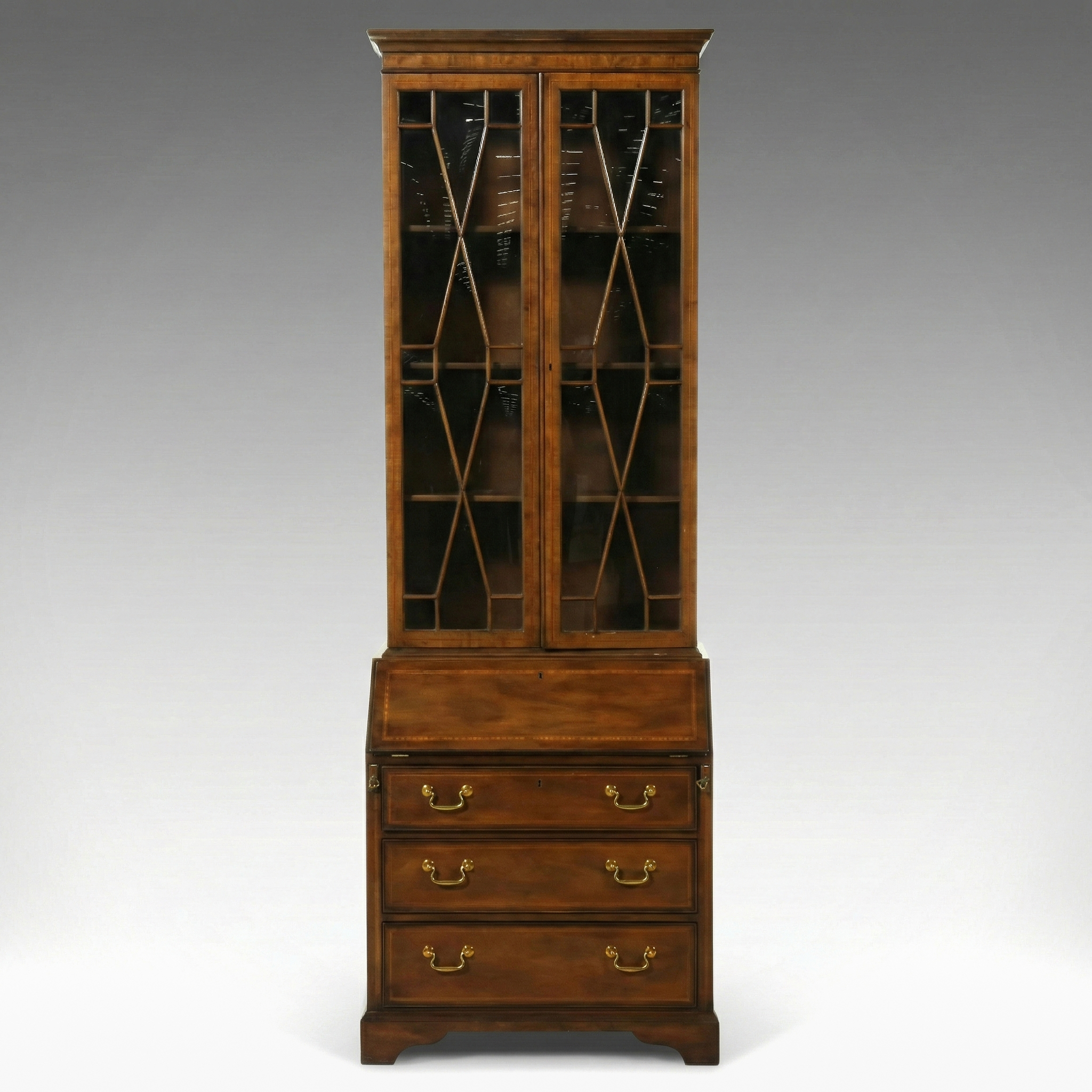 Kittinger Hepplewhite Style Mahogany Secretary Bookcase