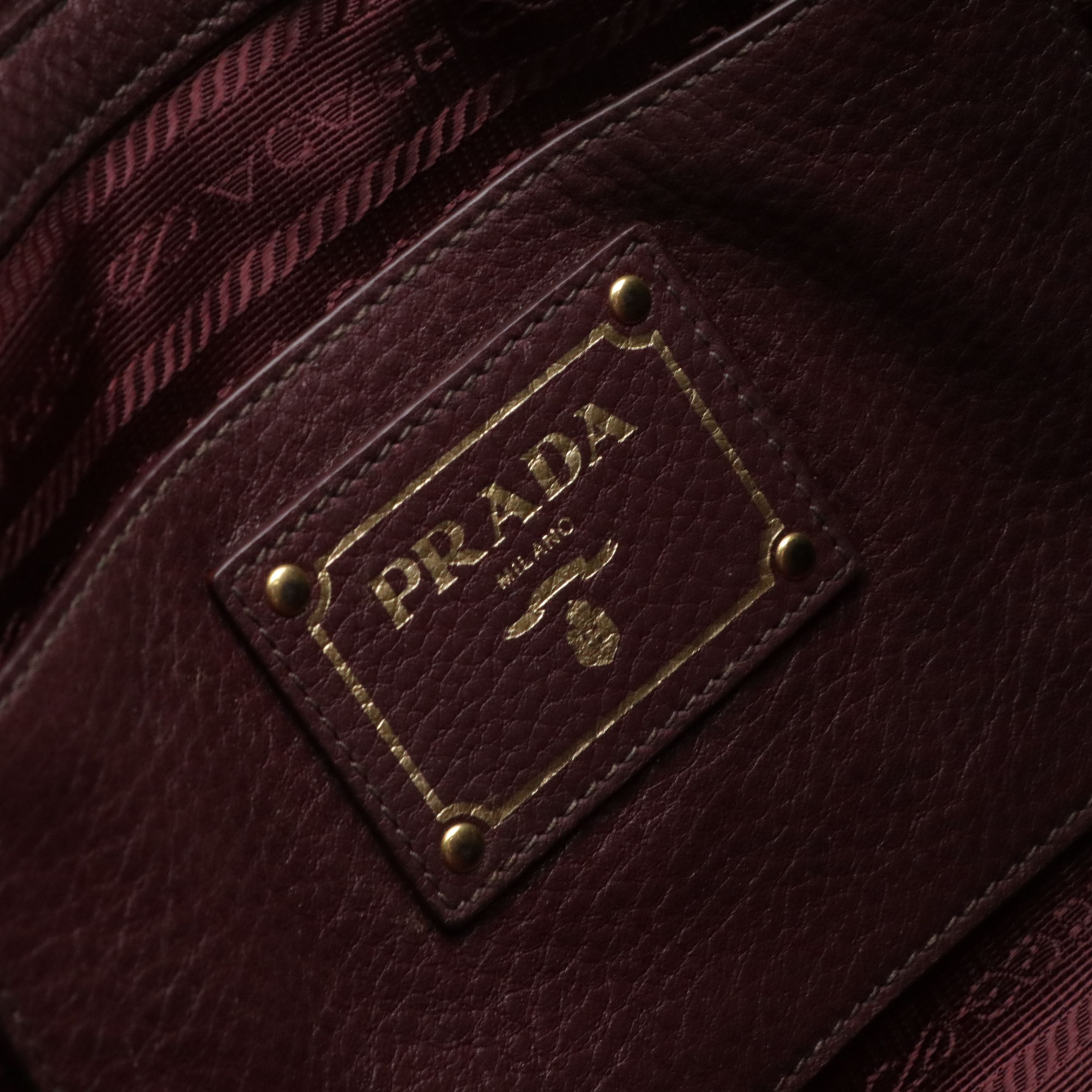 Prada Slouchy Two-Way Tote in Burgundy Vitello Daino Leather