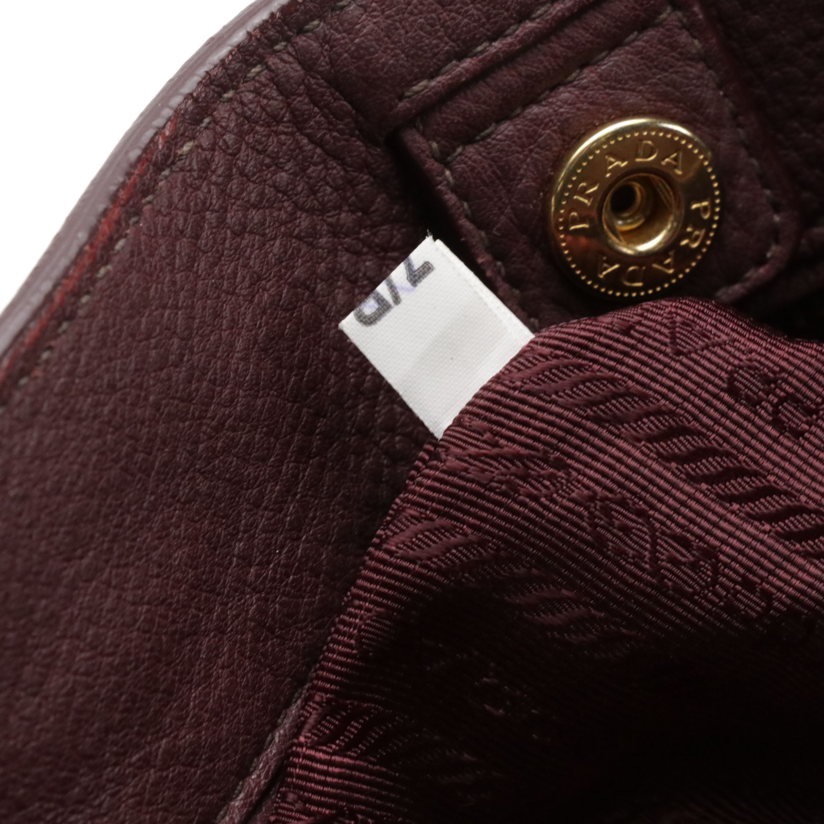 Prada Slouchy Two-Way Tote in Burgundy Vitello Daino Leather