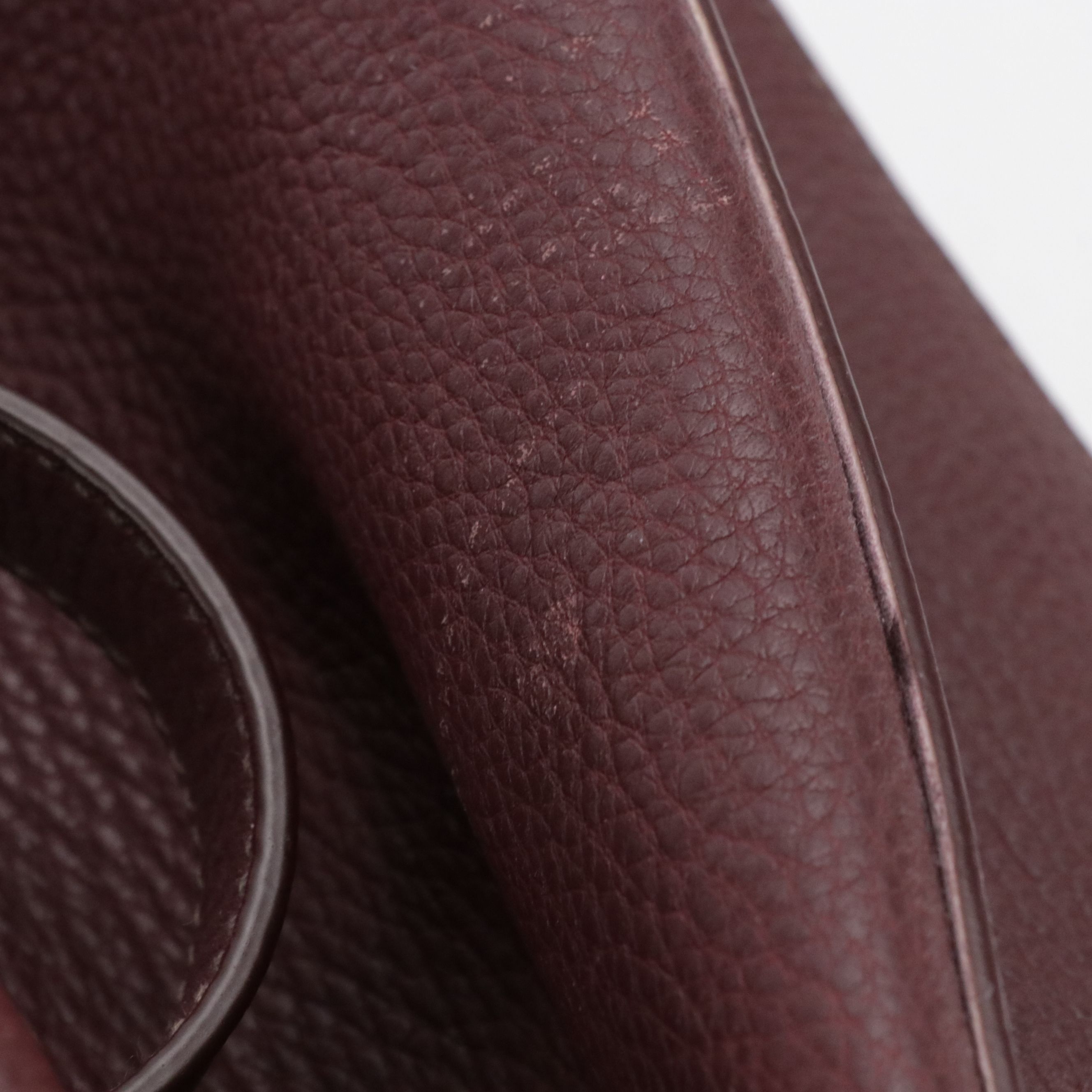 Prada Slouchy Two-Way Tote in Burgundy Vitello Daino Leather