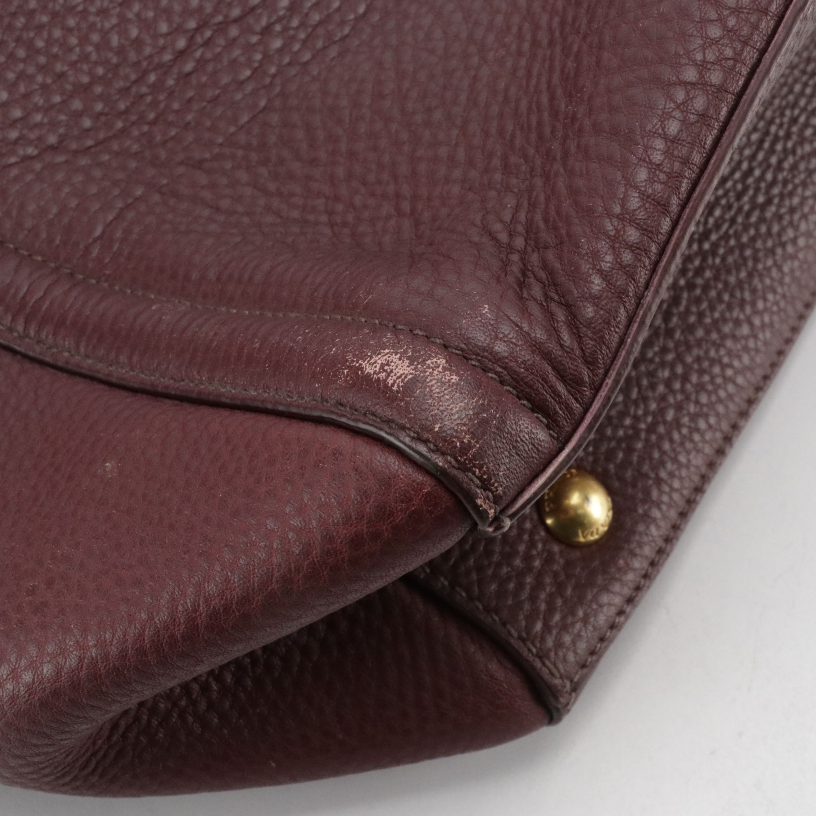 Prada Slouchy Two-Way Tote in Burgundy Vitello Daino Leather