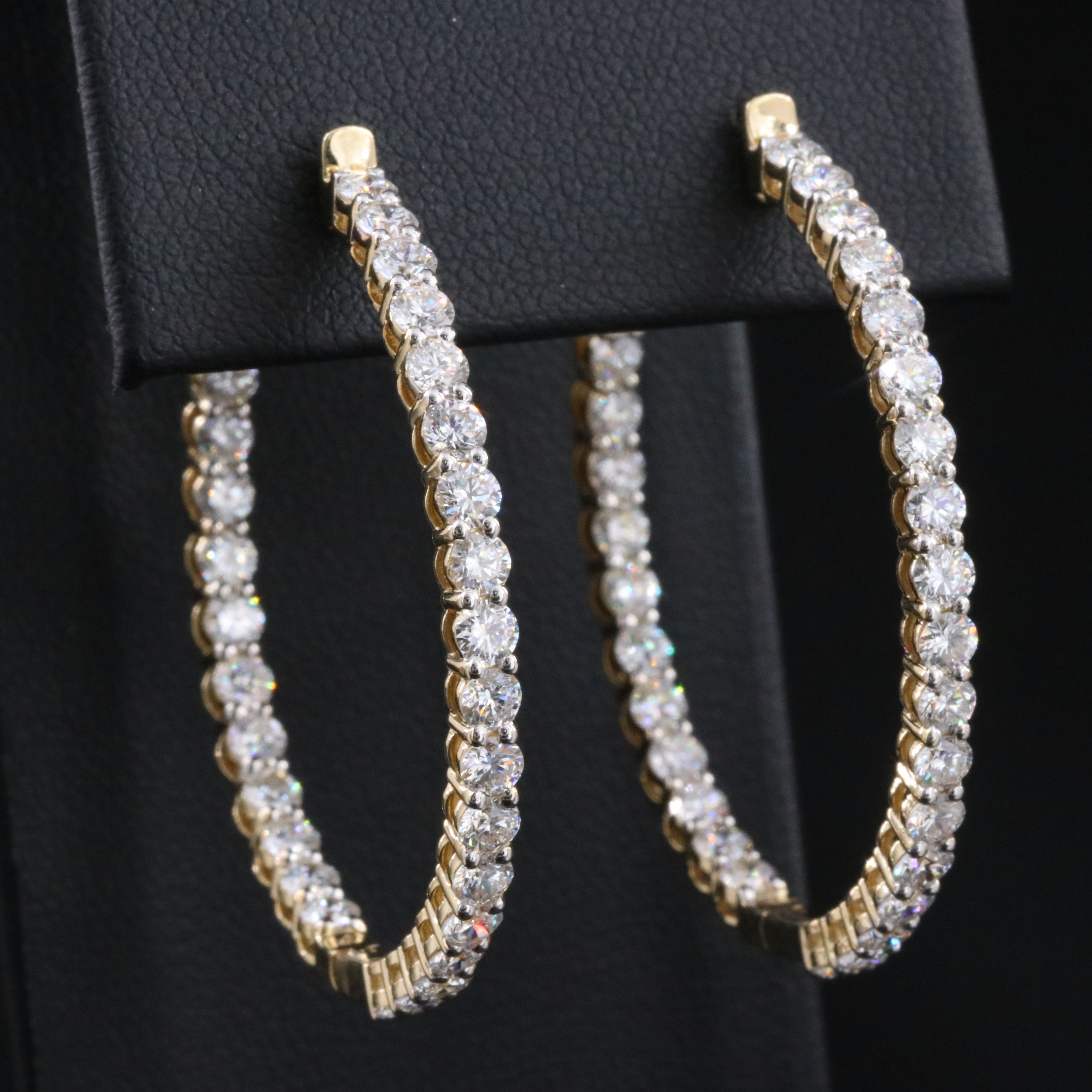 14K 5.24 CTW Lab Grown Inside-Out Hoop Earrings