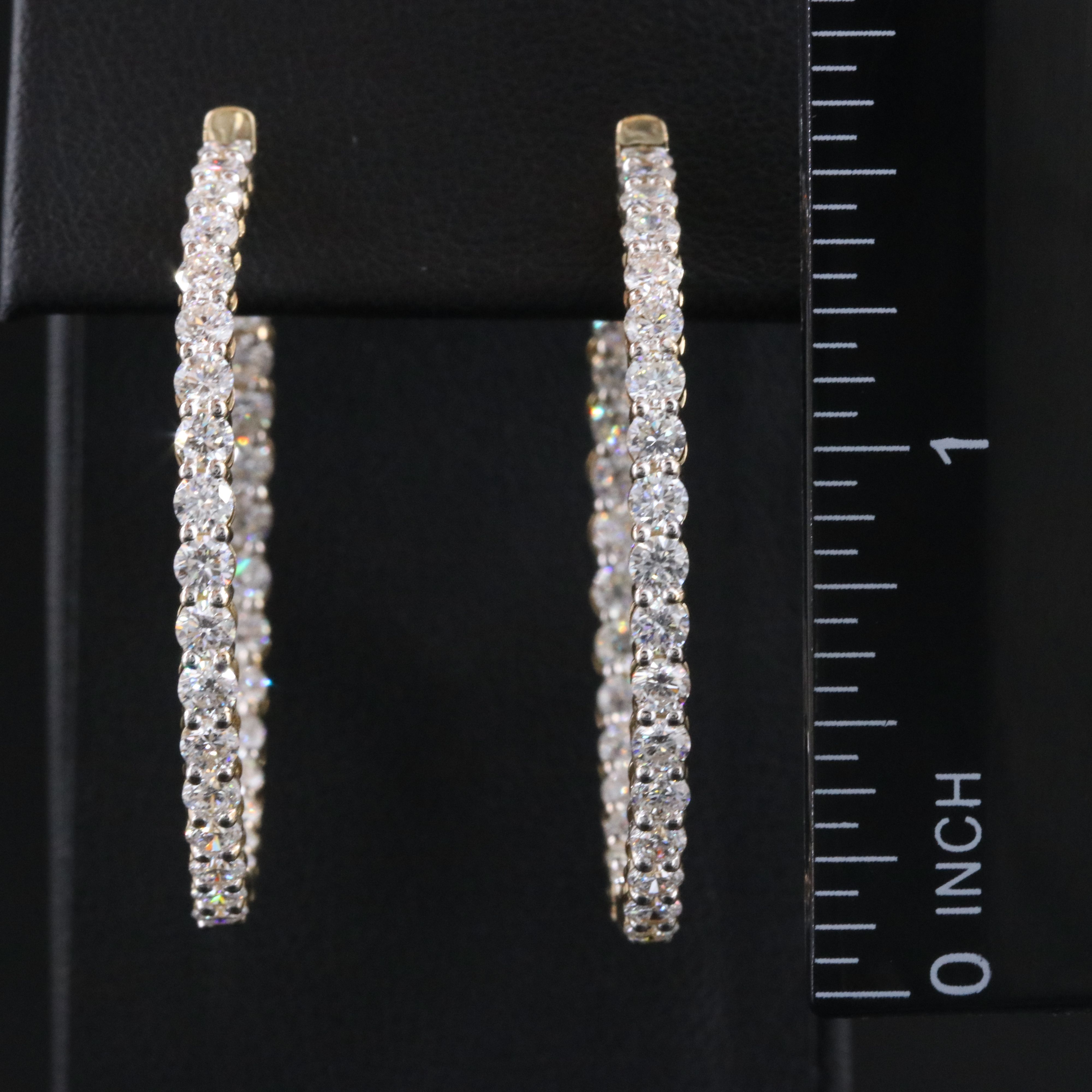 14K 5.24 CTW Lab Grown Inside-Out Hoop Earrings