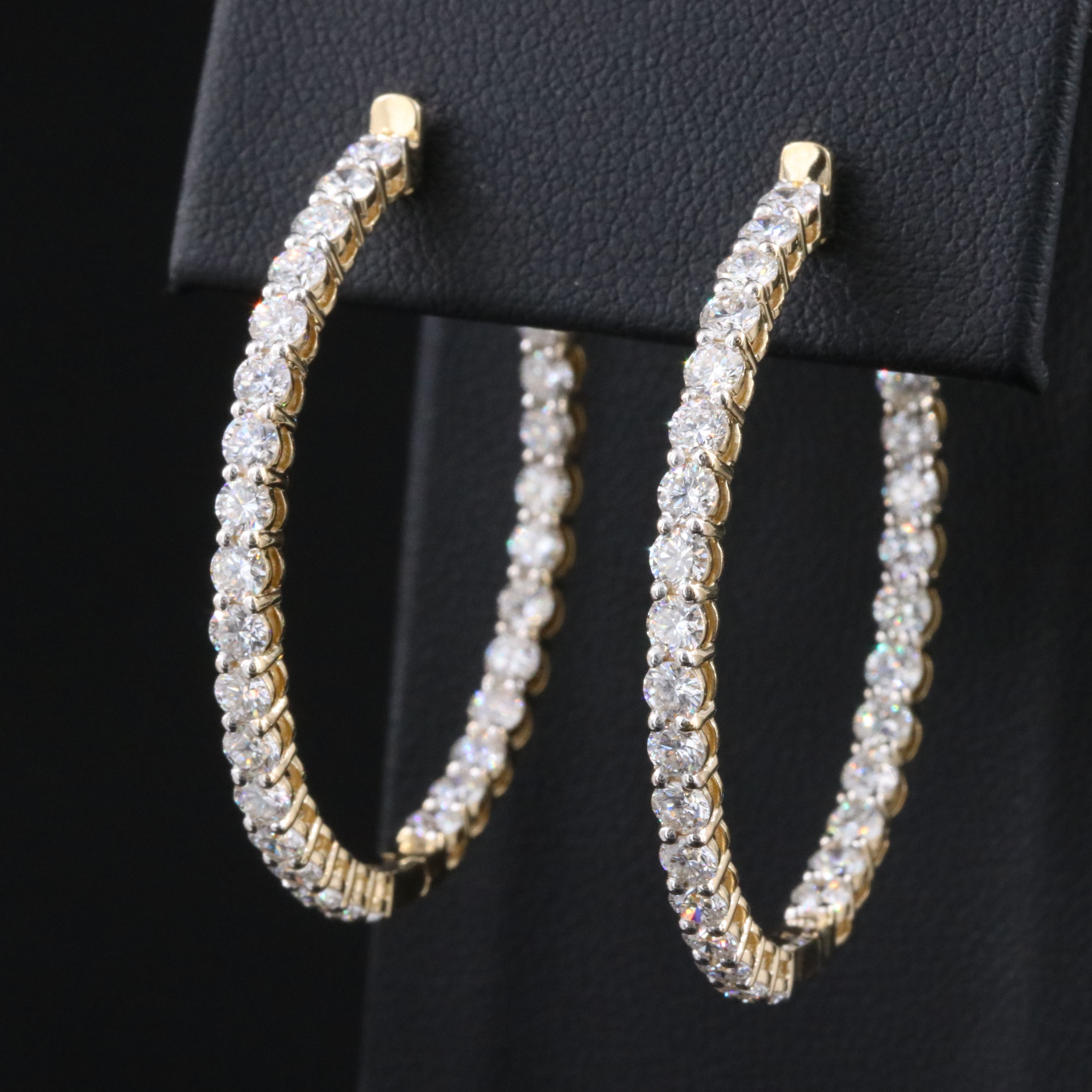 14K 5.24 CTW Lab Grown Inside-Out Hoop Earrings