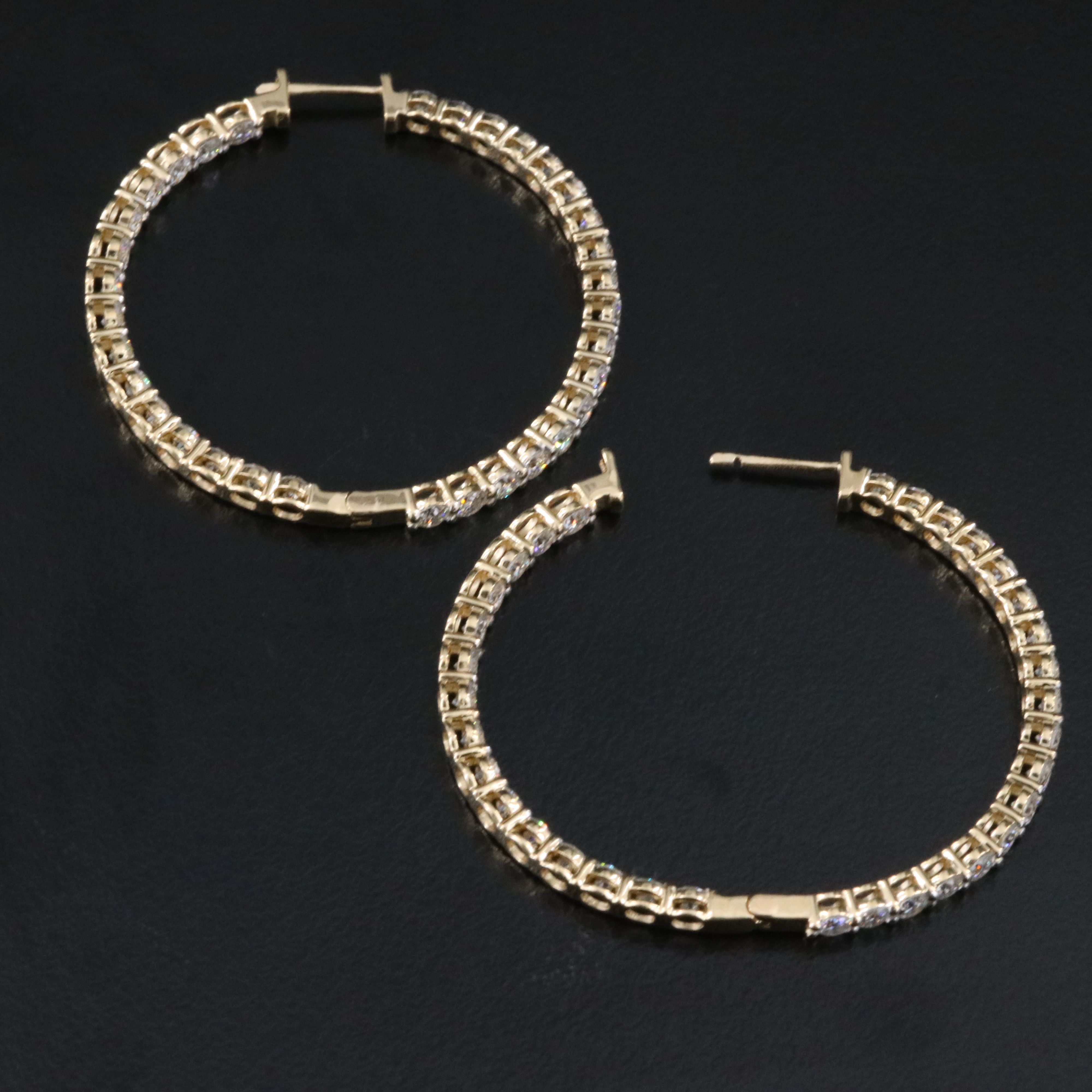 14K 5.24 CTW Lab Grown Inside-Out Hoop Earrings
