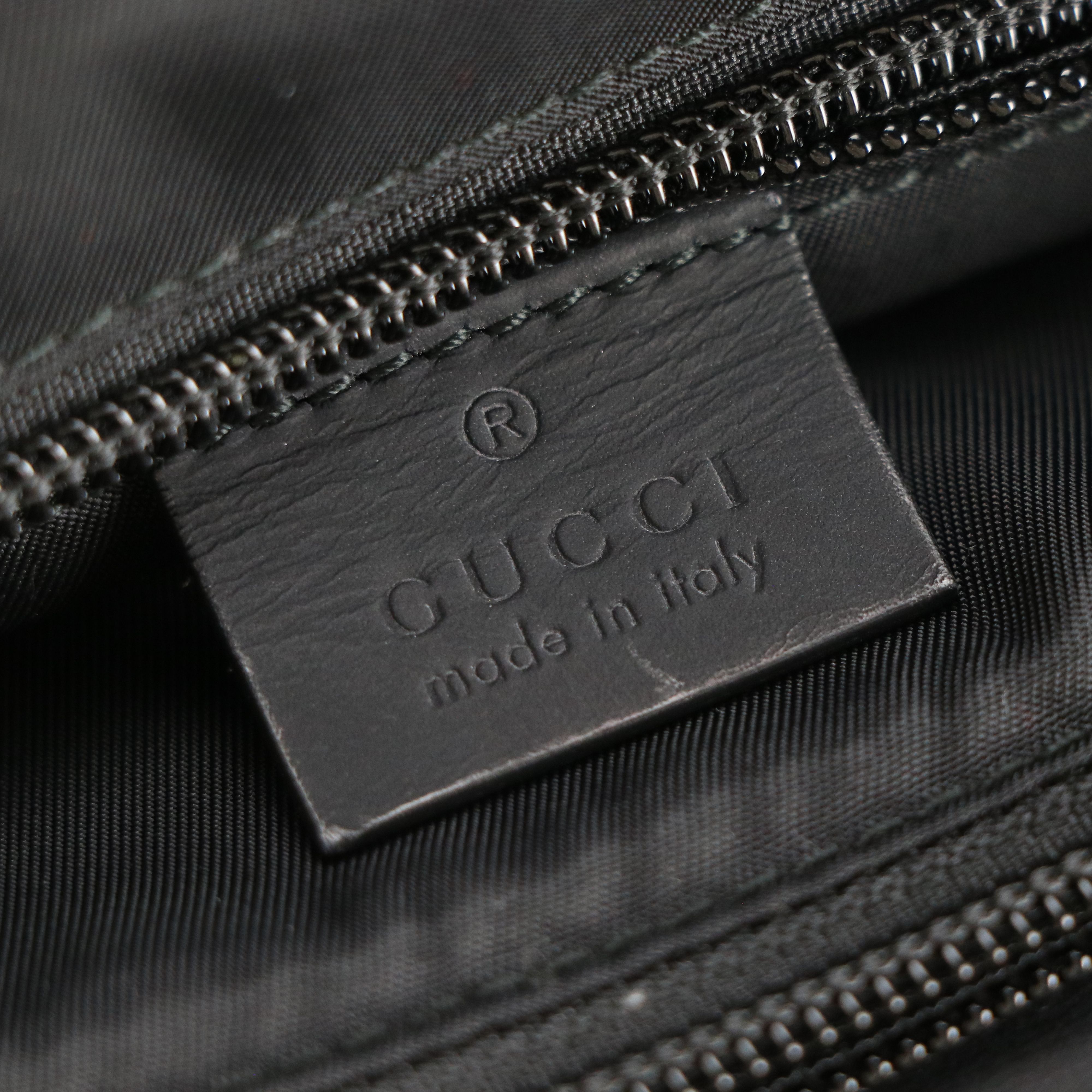 Gucci Web Loop Top Handle Business Tote in Black Guccissima Leather