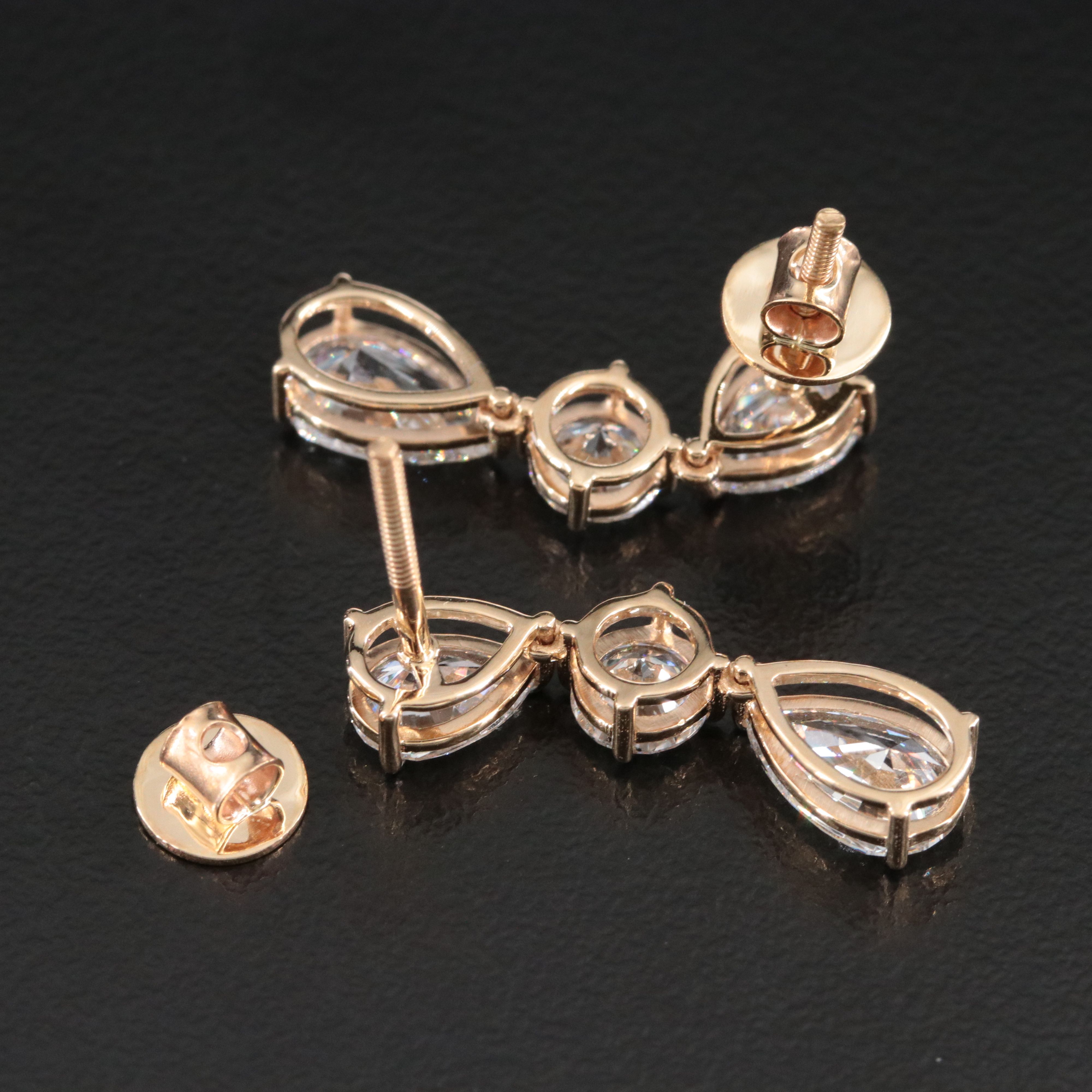 14K 3.99 CTW Lab Grown Diamond Earrings