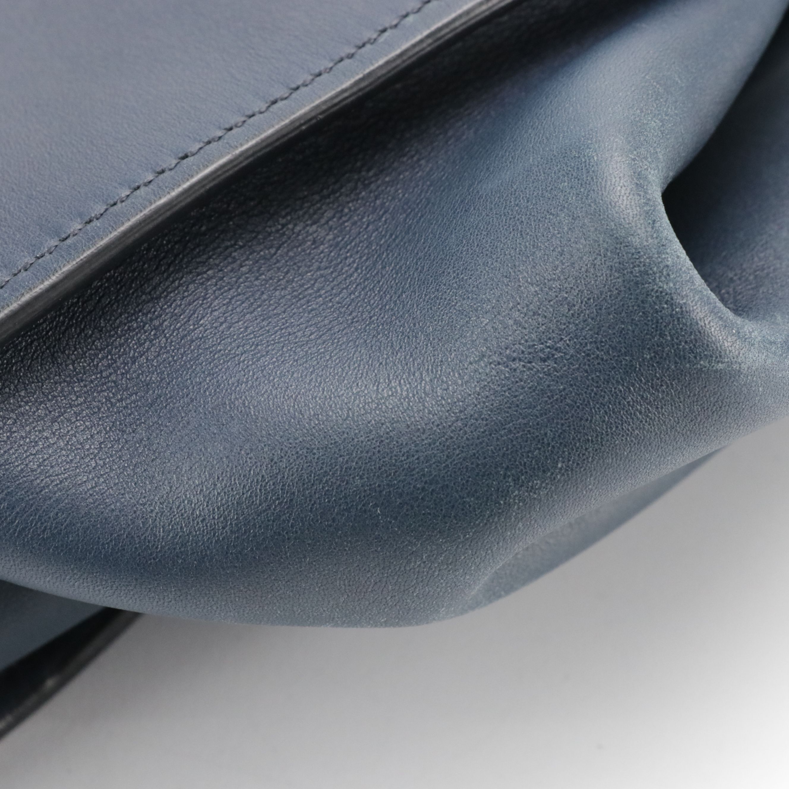 Prada Twin Pocket Two-Way Tote in Bicolor Blue Smooth Calfskin Leather