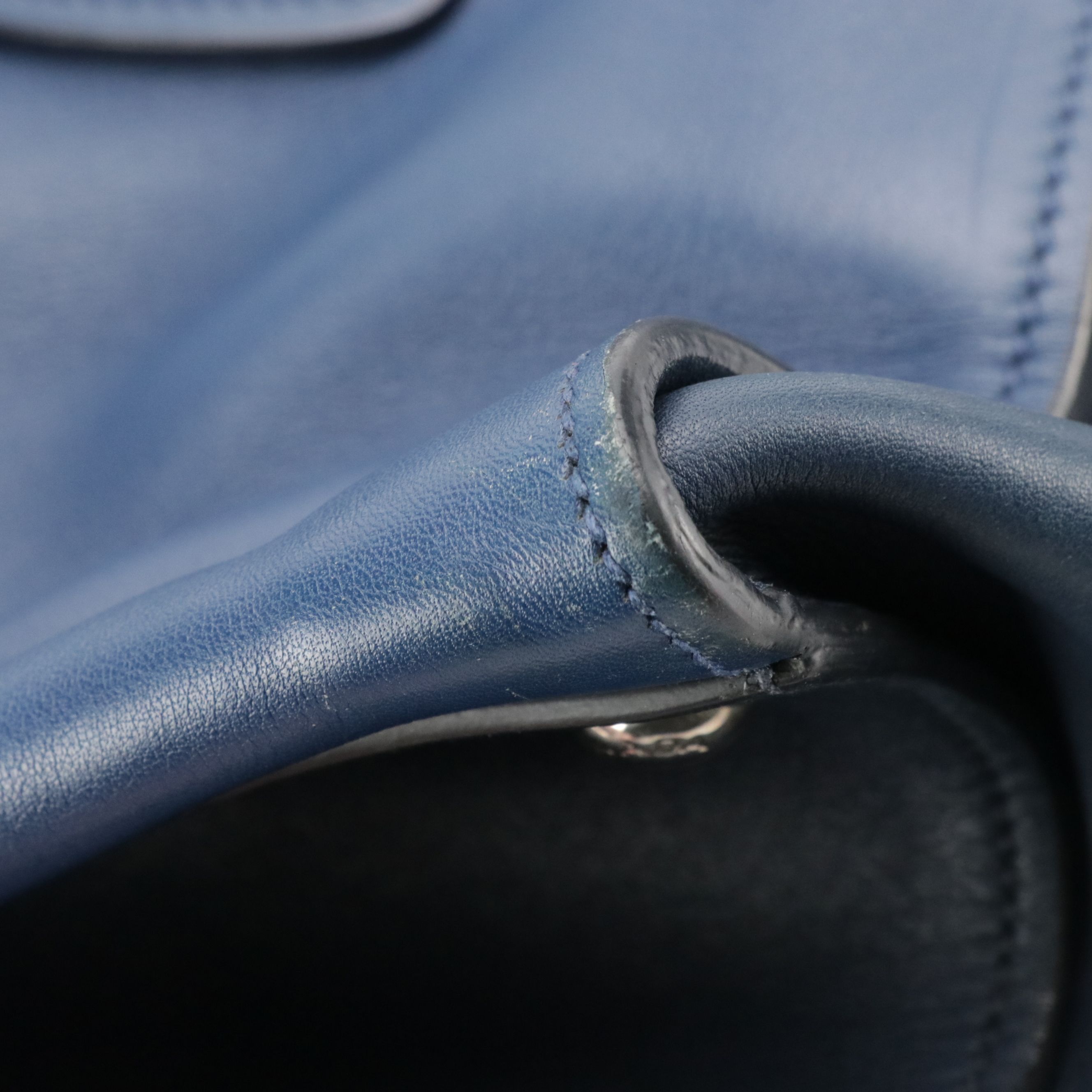 Prada Twin Pocket Two-Way Tote in Bicolor Blue Smooth Calfskin Leather