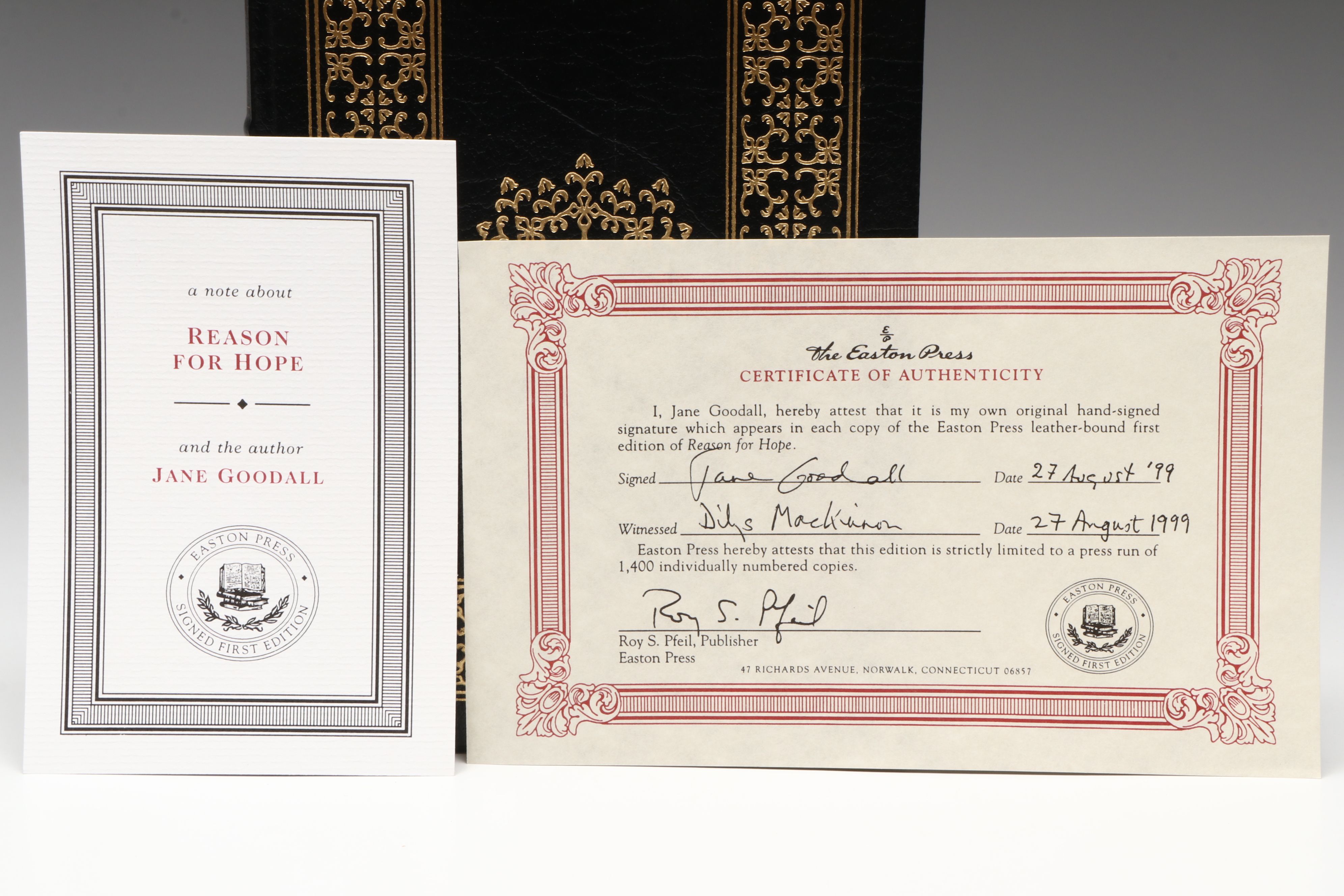 Signed Limited First Edition "Reason for Hope" by Jane Goodall, 1999