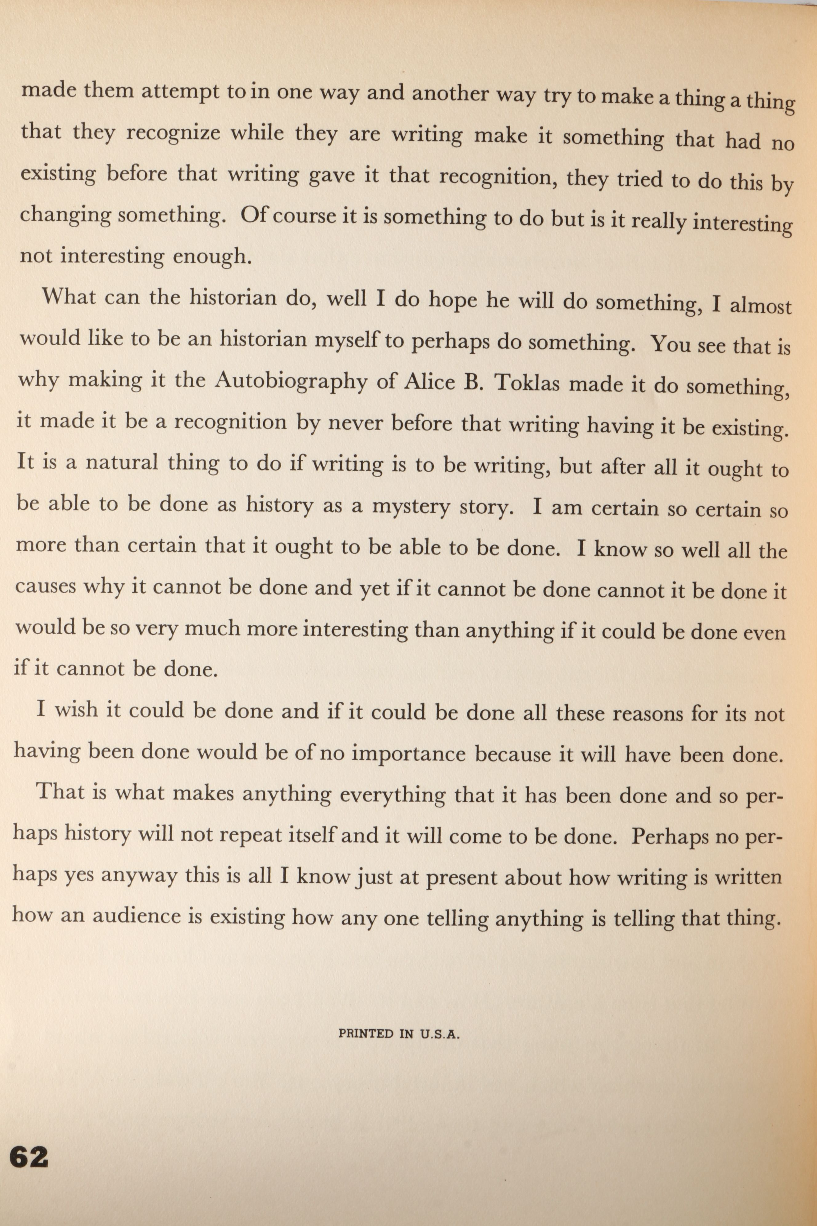 First Edition "Narration: Four Lectures" by Gertrude Stein, 1938