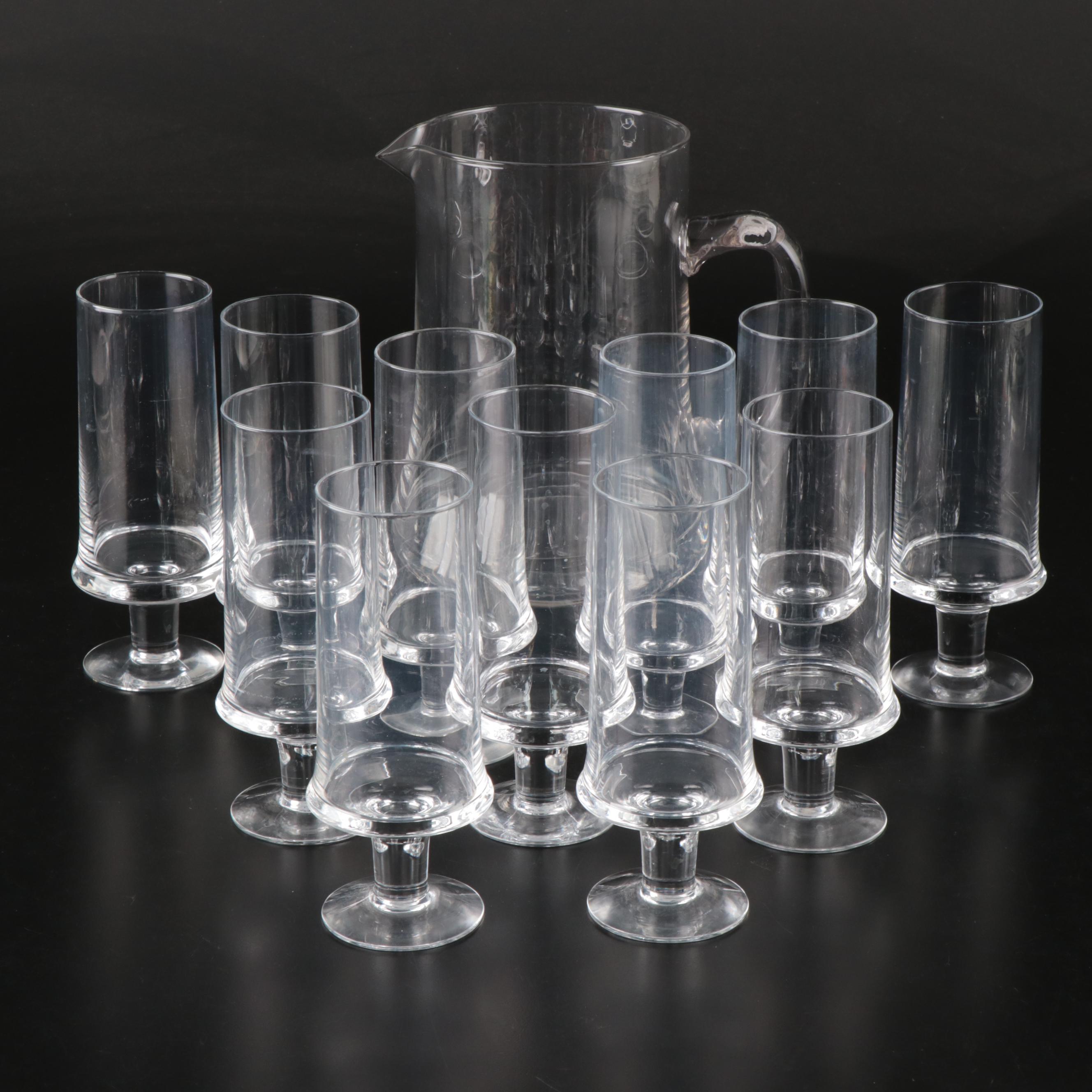 Iittala "Marski" Fluted Champagne Glasses with Pitcher
