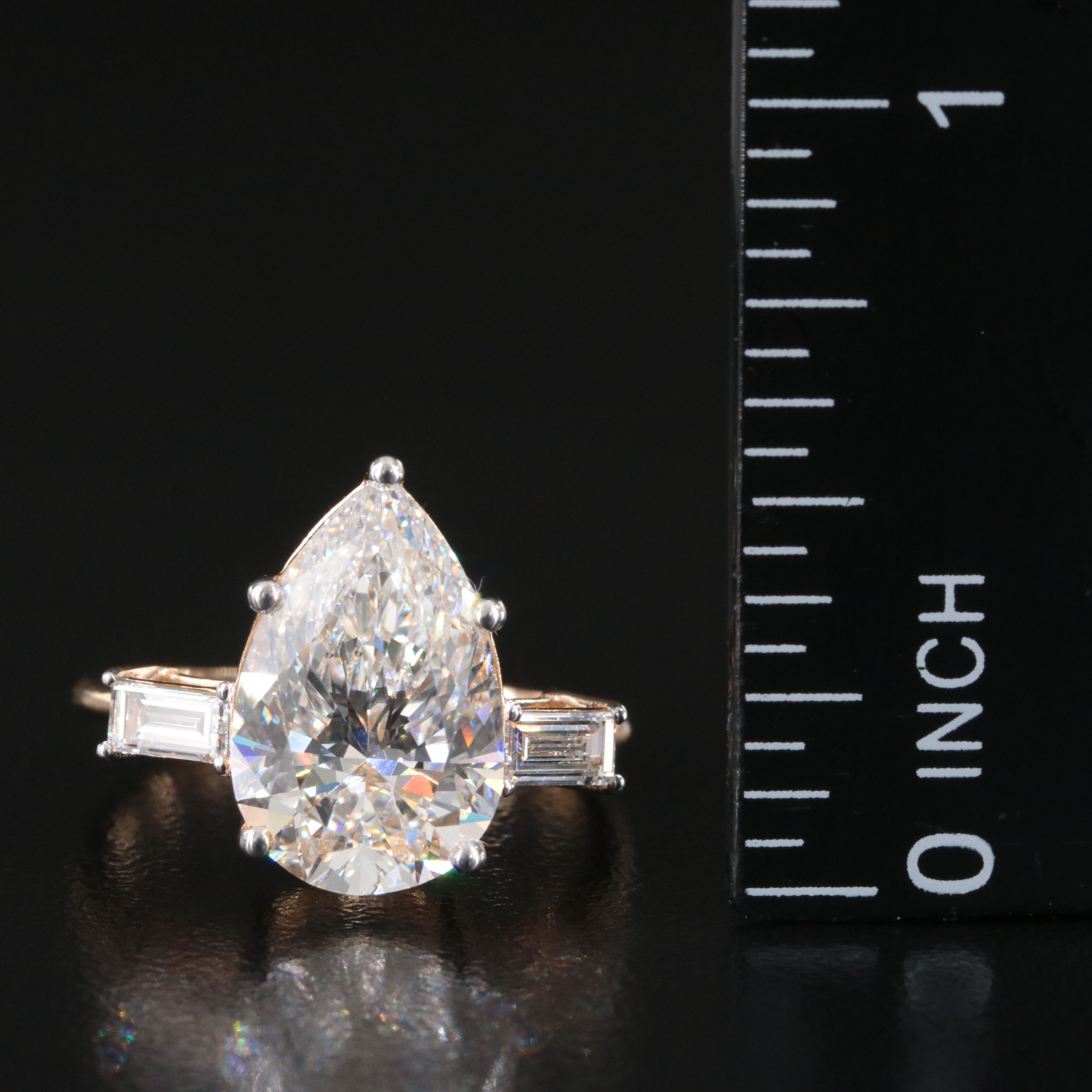18K 4.38 CTW Lab Grown Diamond Ring with IGI Report
