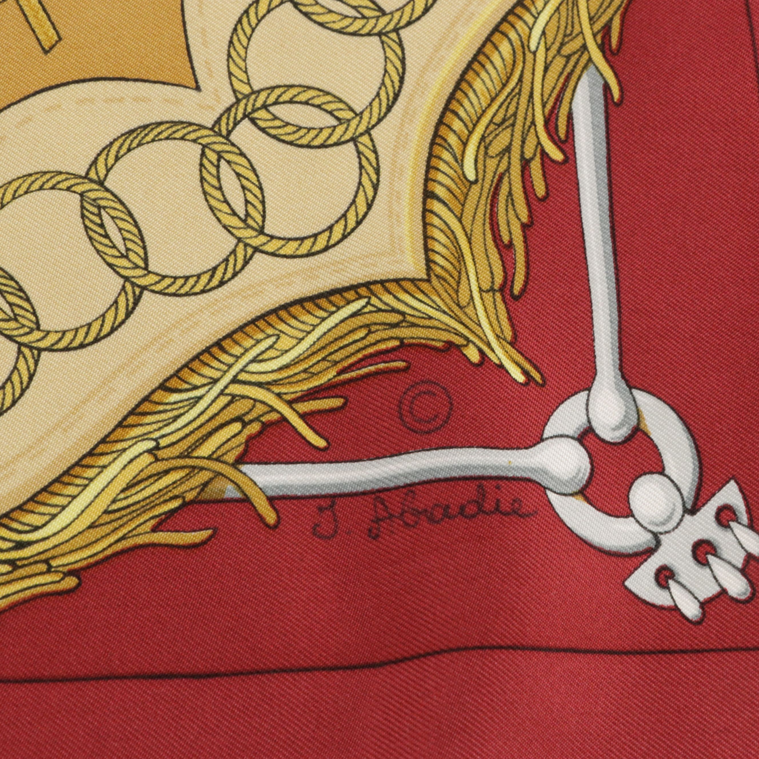 Hermès Early Issue "Cliquetis" Scarf 90 in Silk Twill