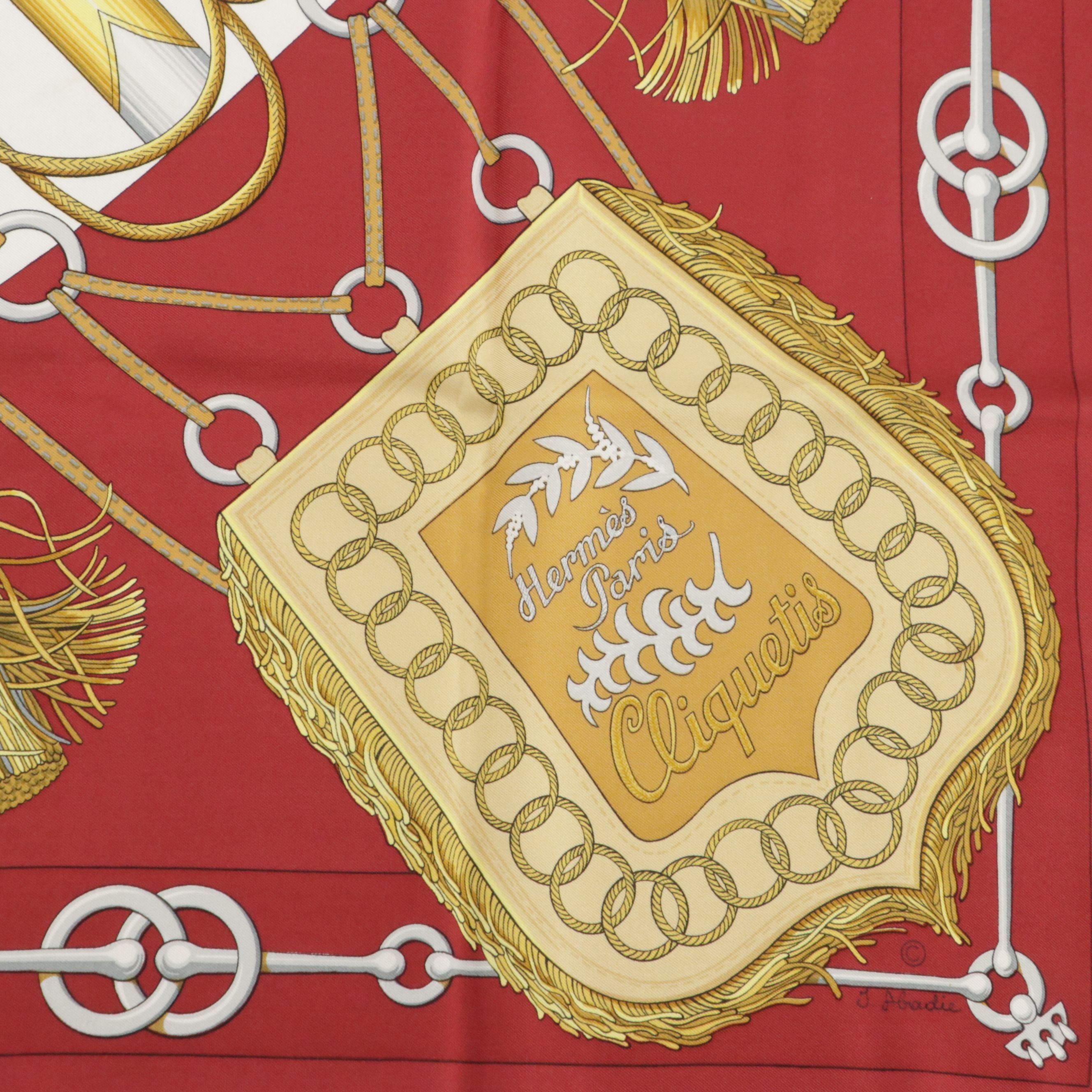 Hermès Early Issue "Cliquetis" Scarf 90 in Silk Twill