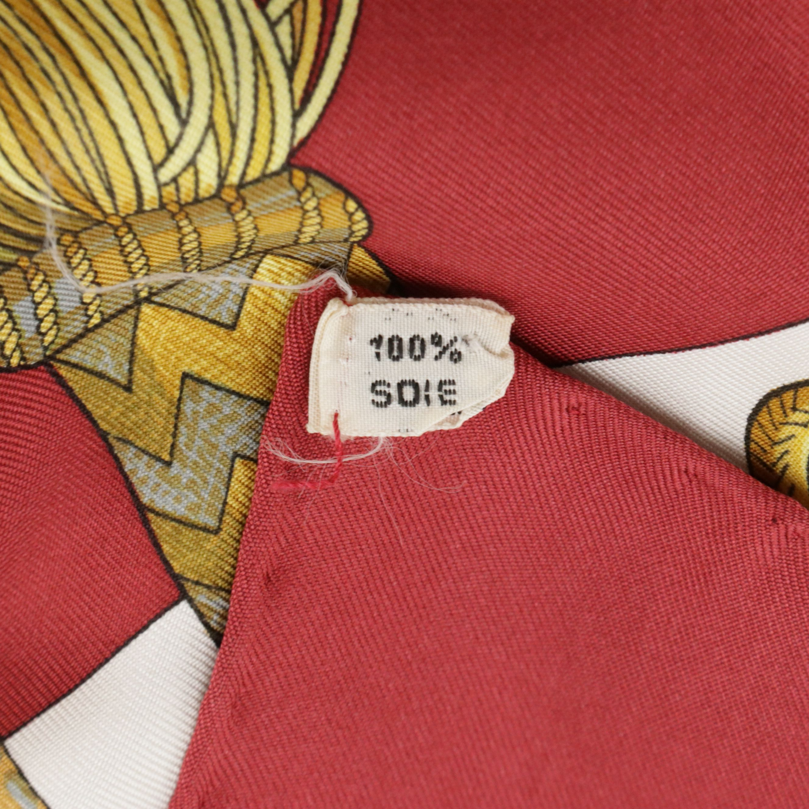 Hermès Early Issue "Cliquetis" Scarf 90 in Silk Twill