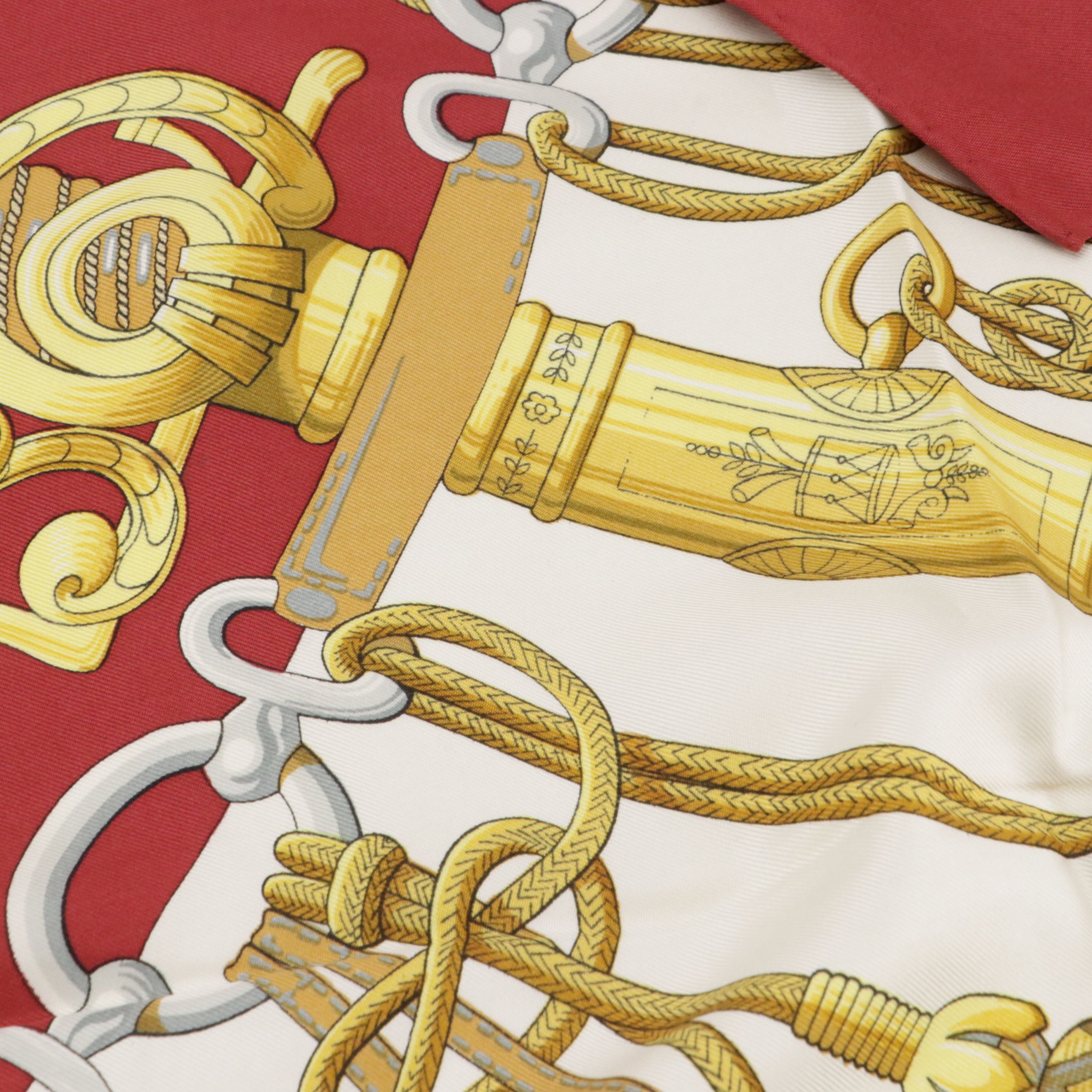 Hermès Early Issue "Cliquetis" Scarf 90 in Silk Twill