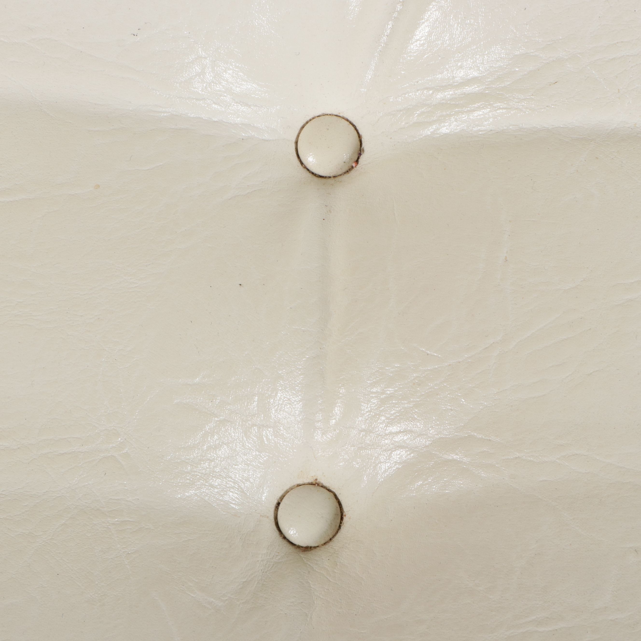 Vintage Mid Century Modern Button-Tufted Faux Leather Sofa