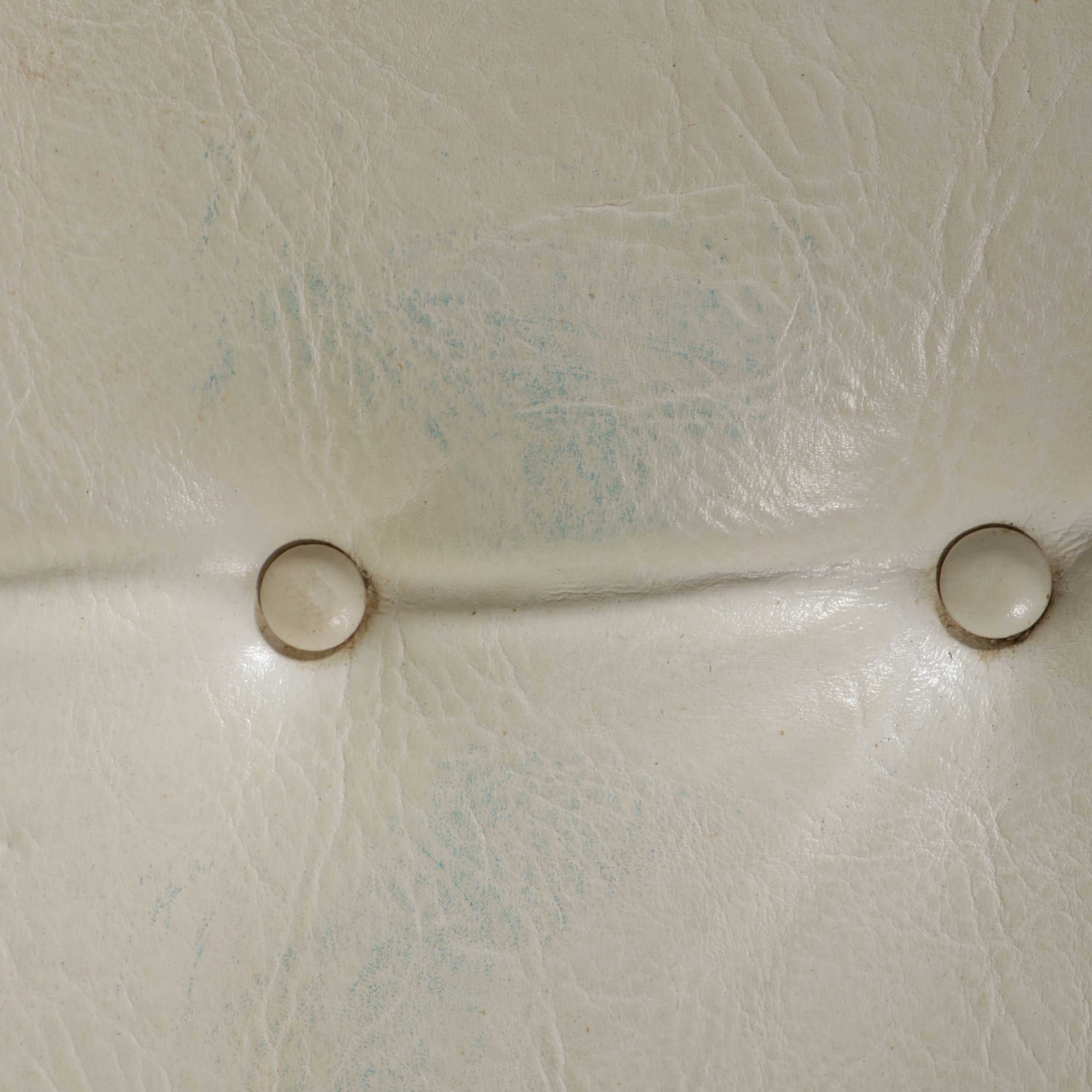 Vintage Mid Century Modern Button-Tufted Faux Leather Sofa