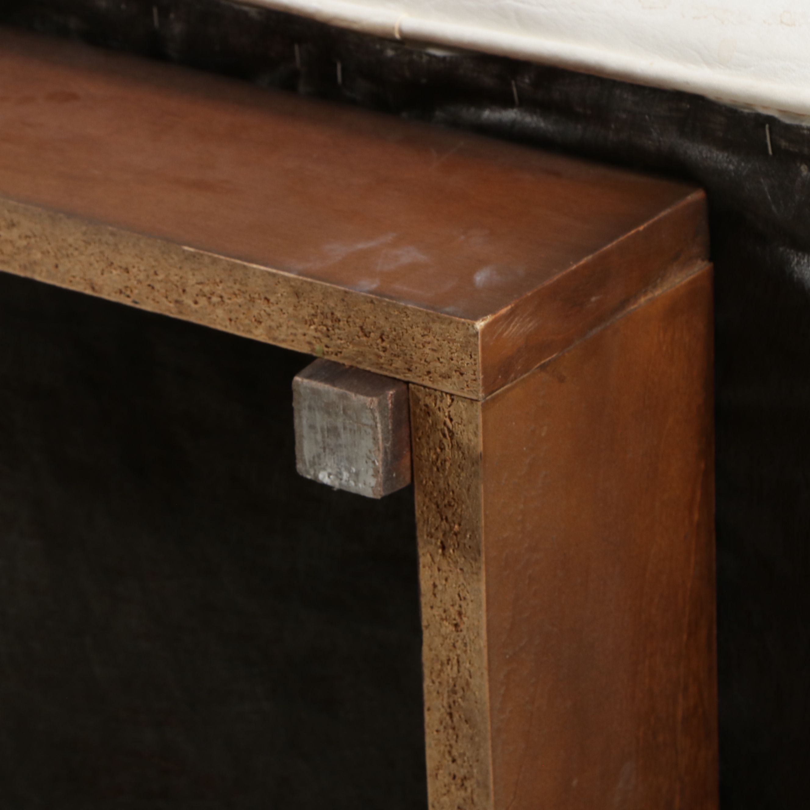 Vintage Mid Century Modern Button-Tufted Faux Leather Sofa