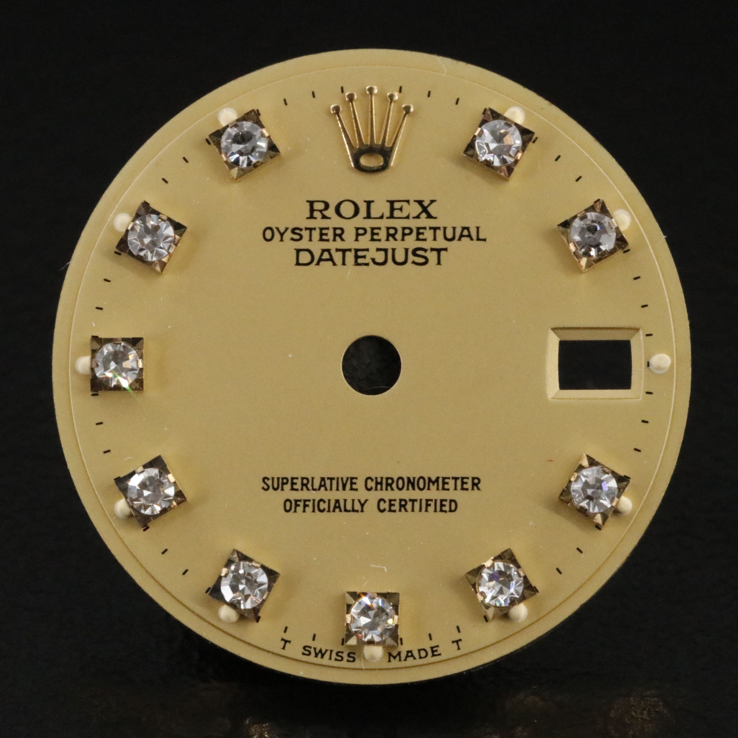 Rolex Singer Signed Datejust Dial Custom Aftermarket Diamond Additions