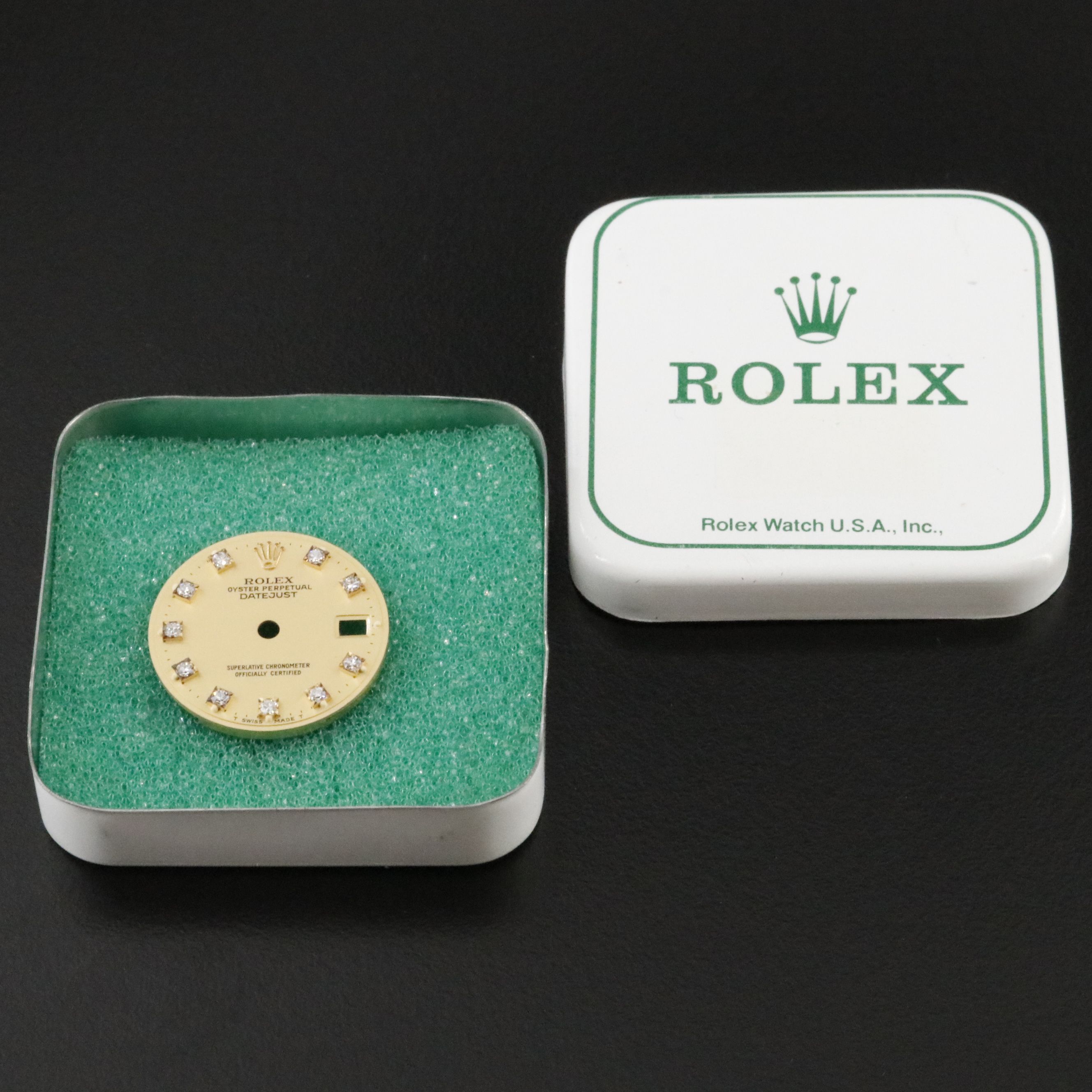 Rolex Singer Signed Datejust Dial Custom Aftermarket Diamond Additions