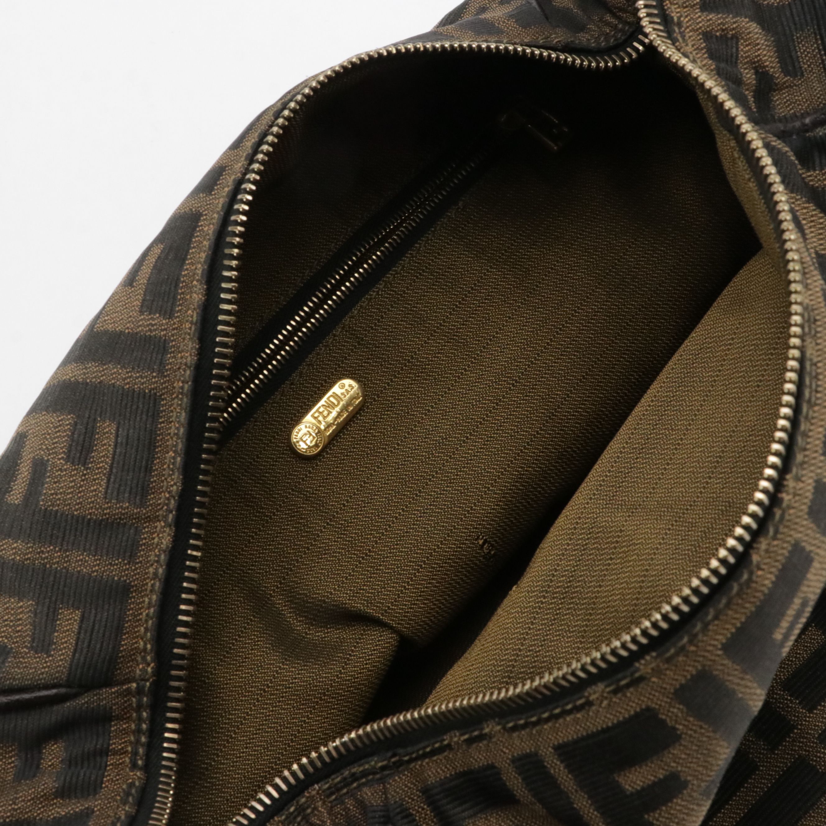 Fendi Locking Top Handle Bag in Zucca Jacquard Canvas and Leather