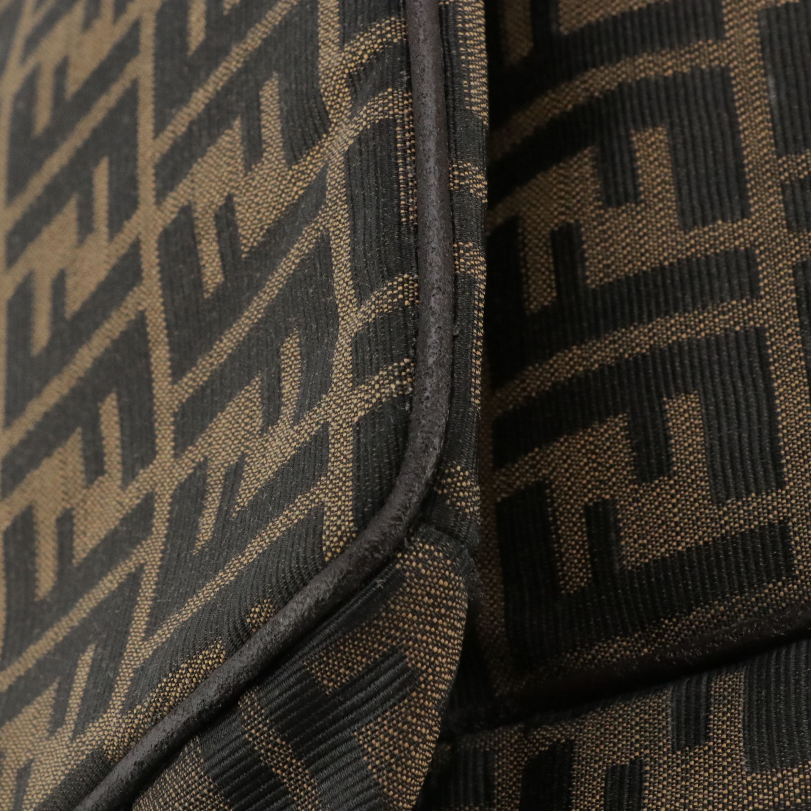 Fendi Locking Top Handle Bag in Zucca Jacquard Canvas and Leather