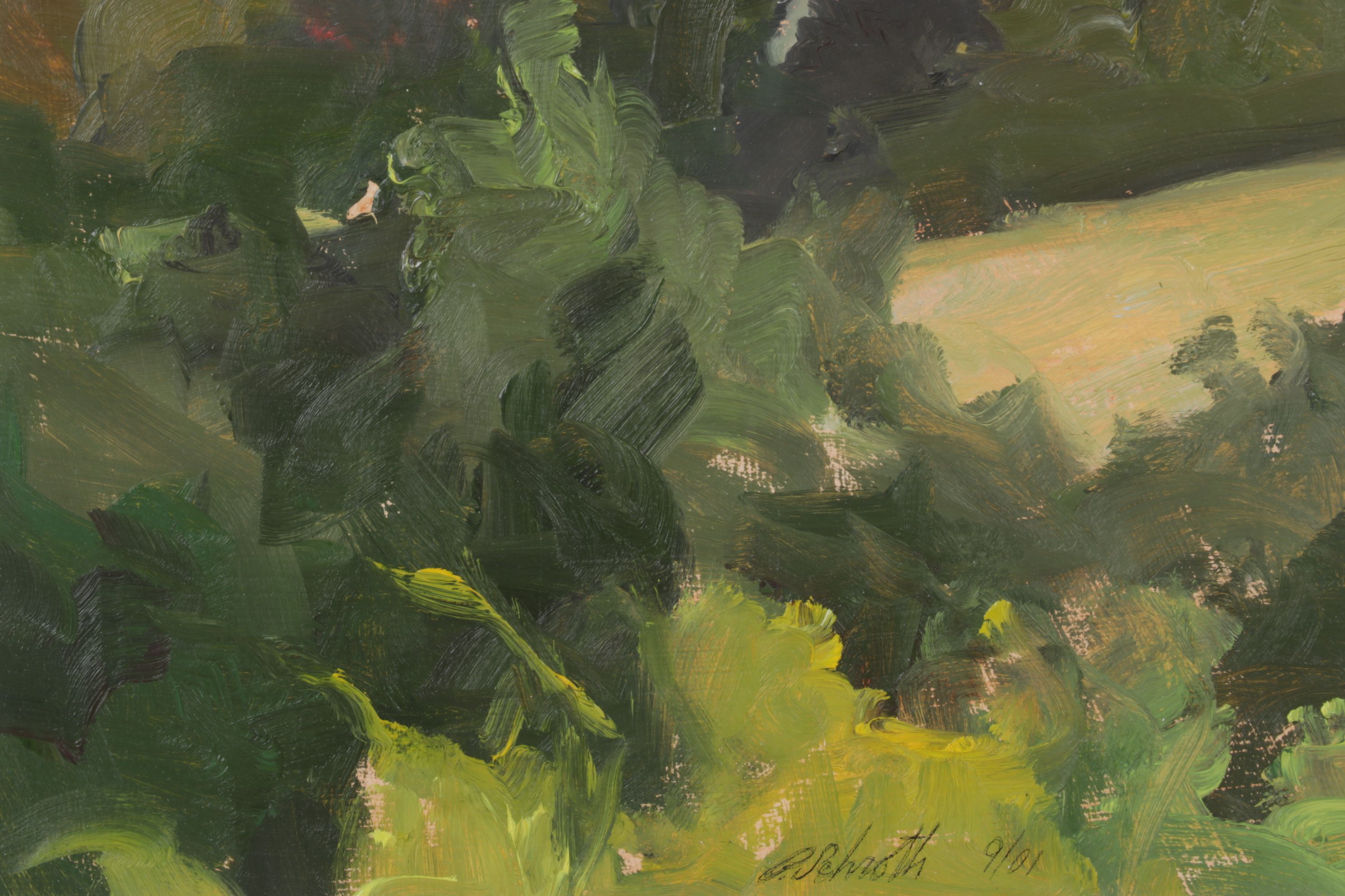 Peter Schroth Oil Painting "Sunset September", 2001