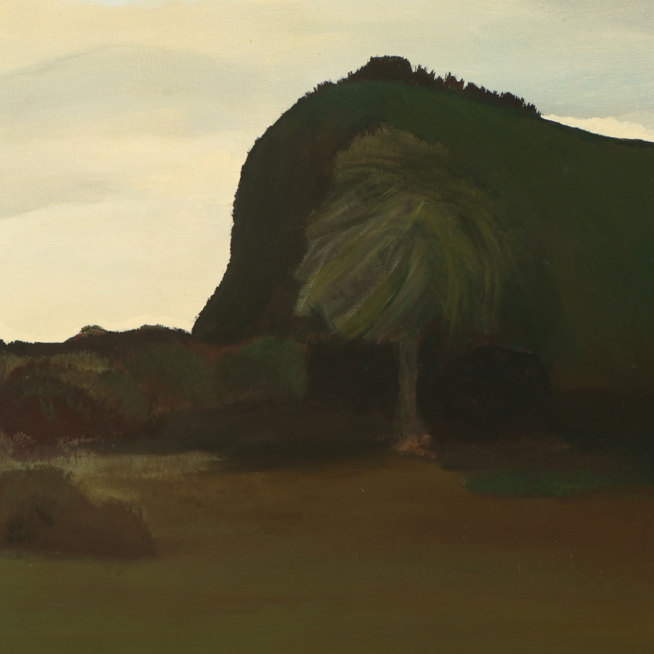 Large-Scale Dense Landscape Oil Painting with Palm Tree