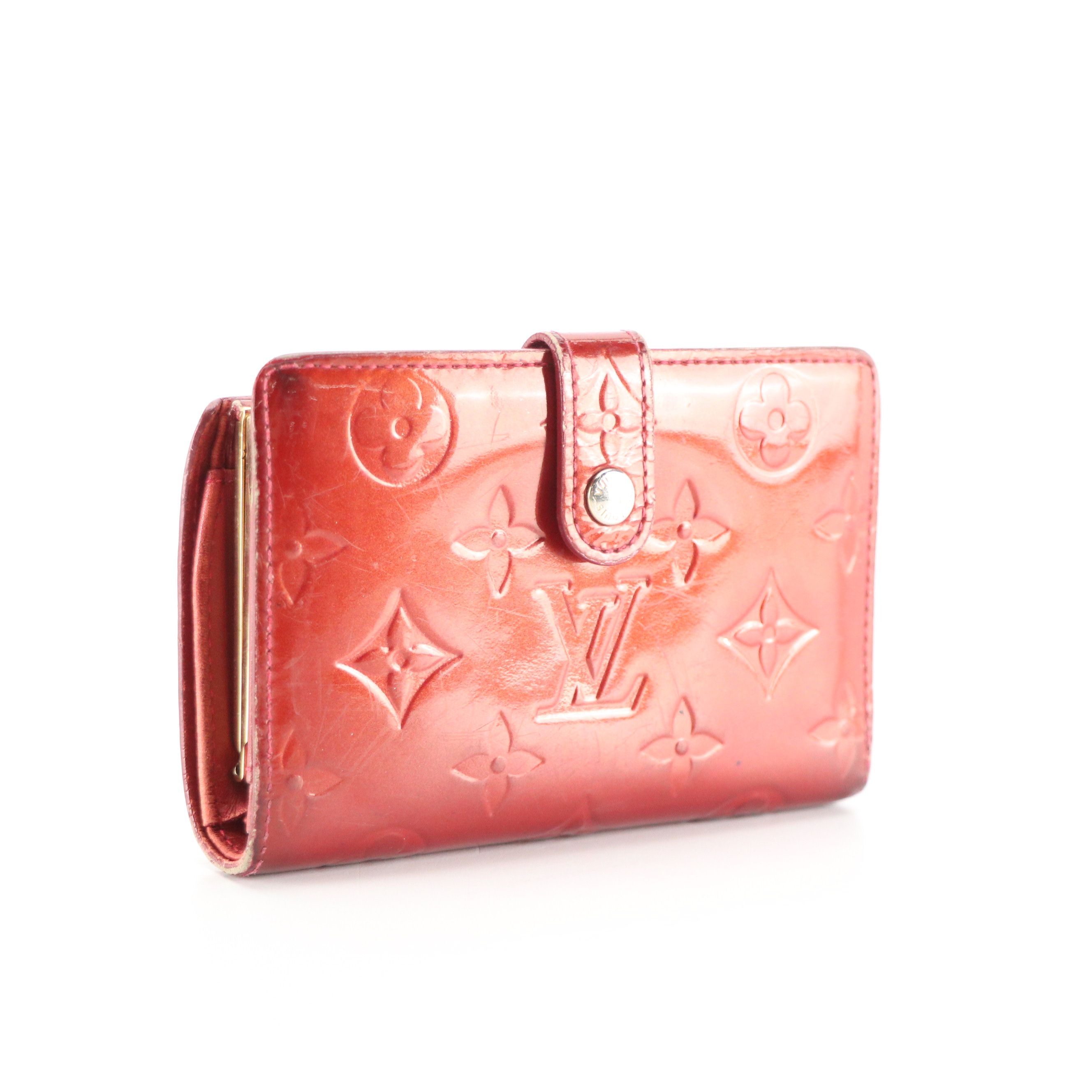 Louis Vuitton Porte-Monnaie Billets Viennois in Red Monogram Vernis Leather